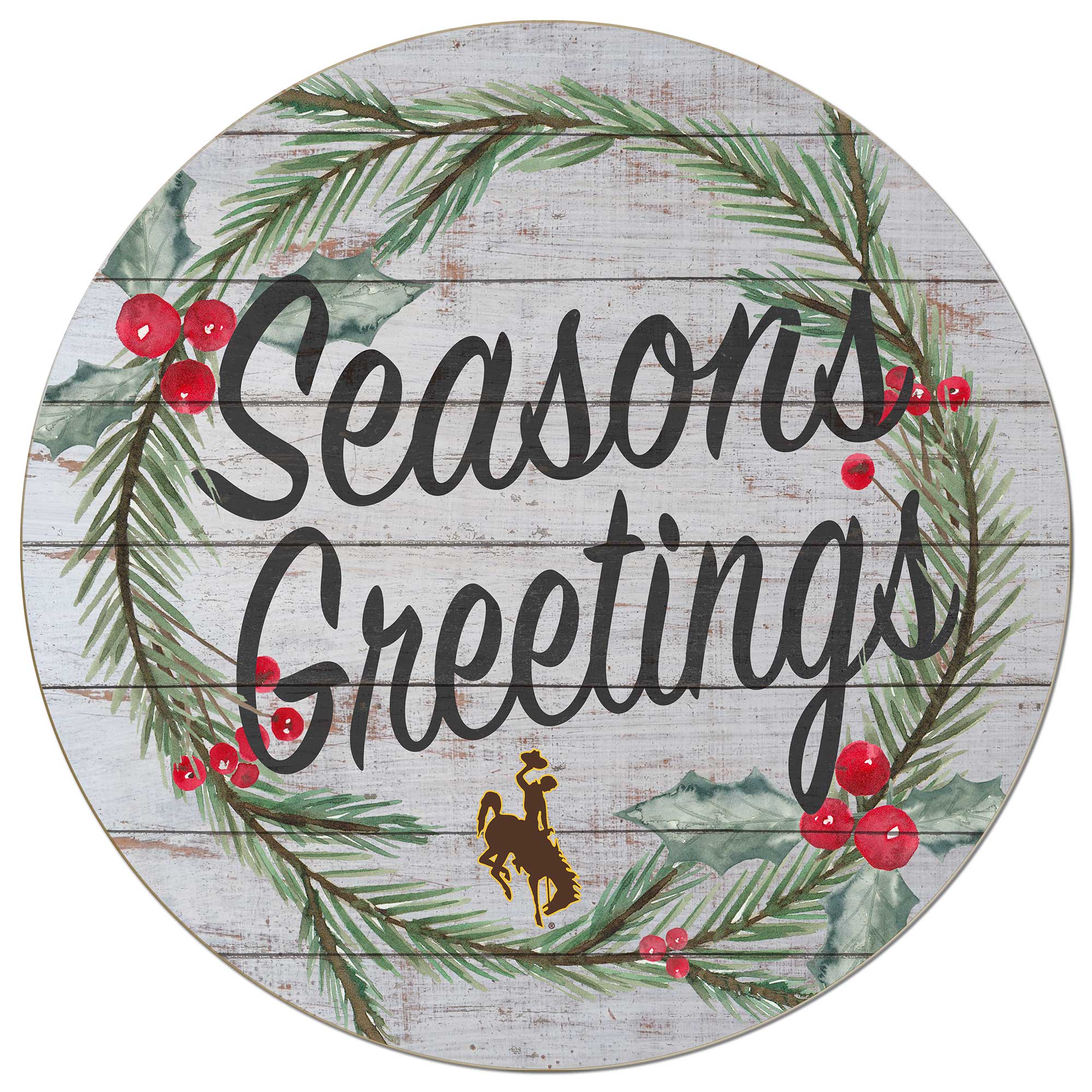 Wyoming Cowboys 20'' x 20'' Season's Greetings Circle