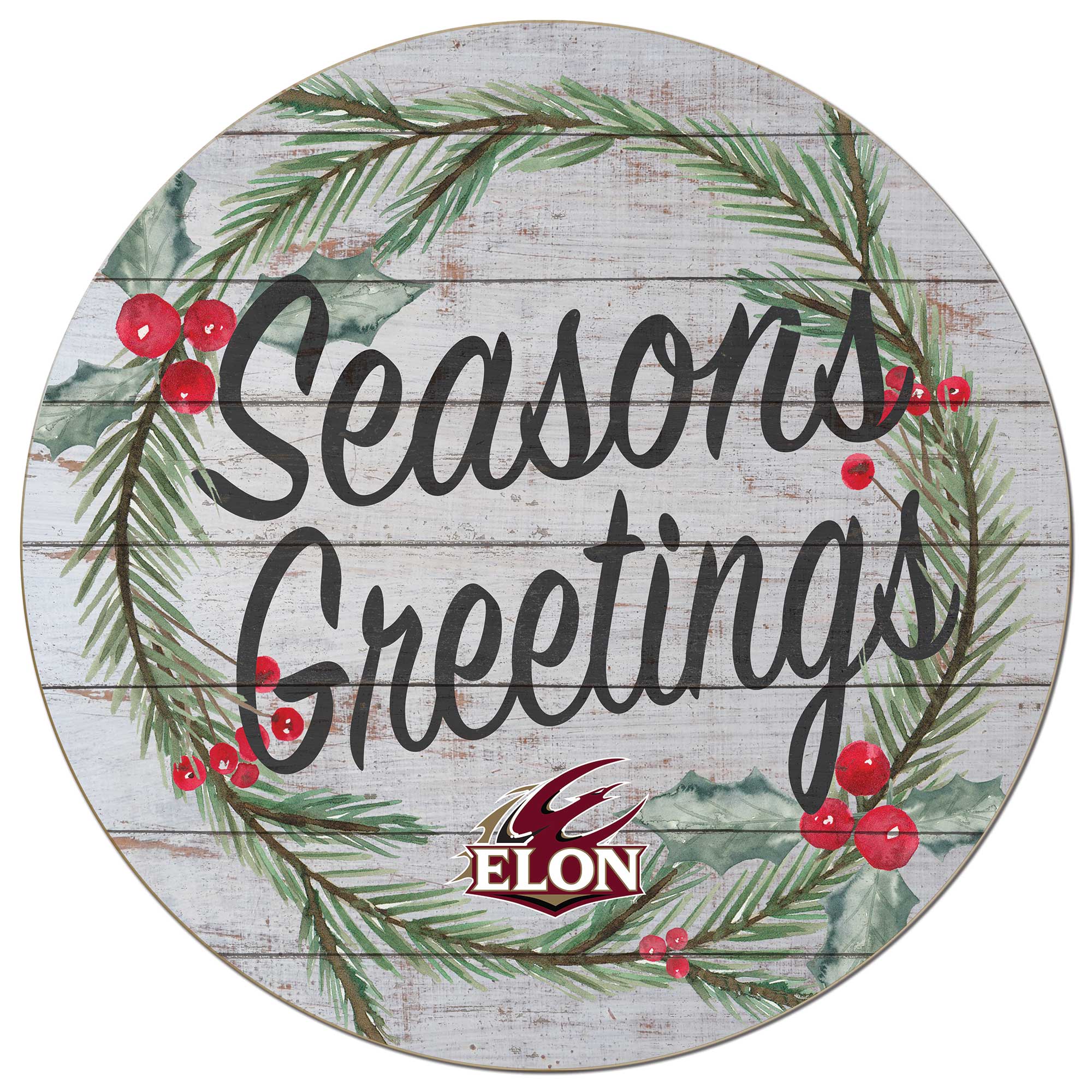 Elon Phoenix 20'' x 20'' Season's Greetings Circle