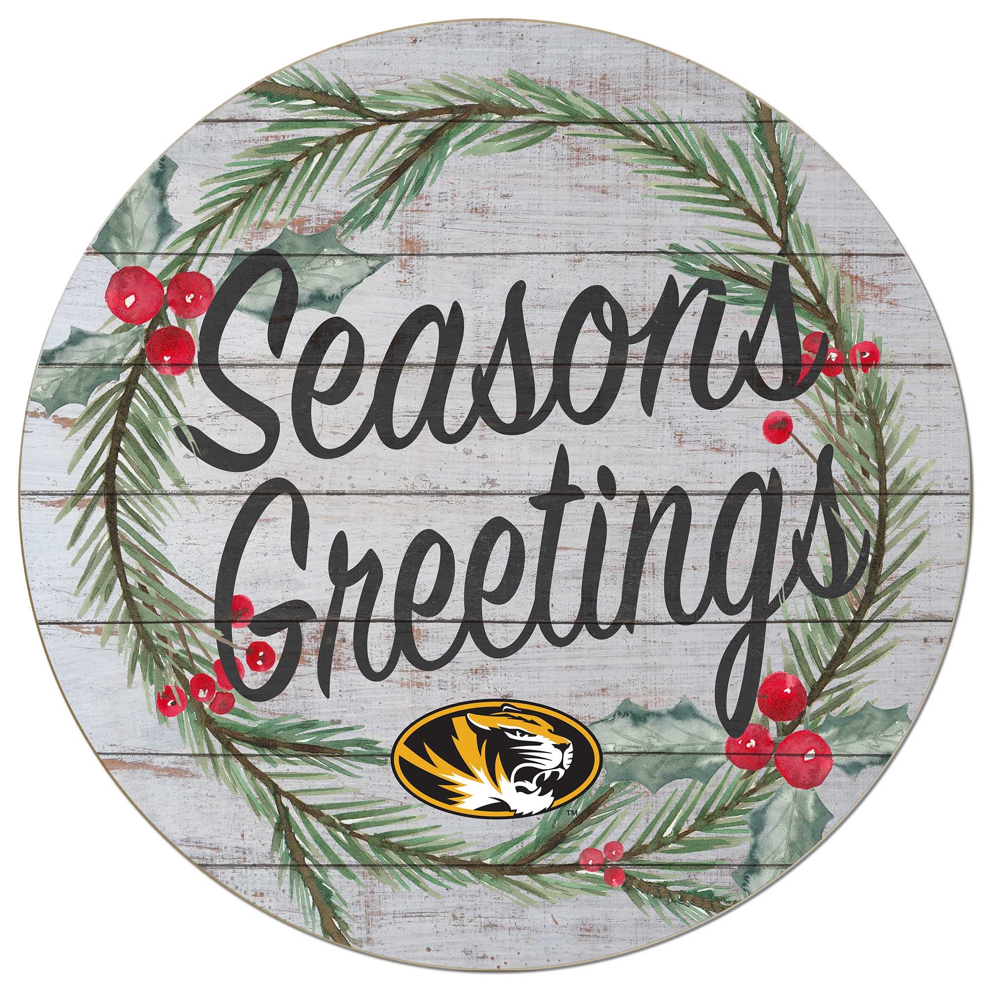 Missouri Tigers 20'' x 20'' Season's Greetings Circle