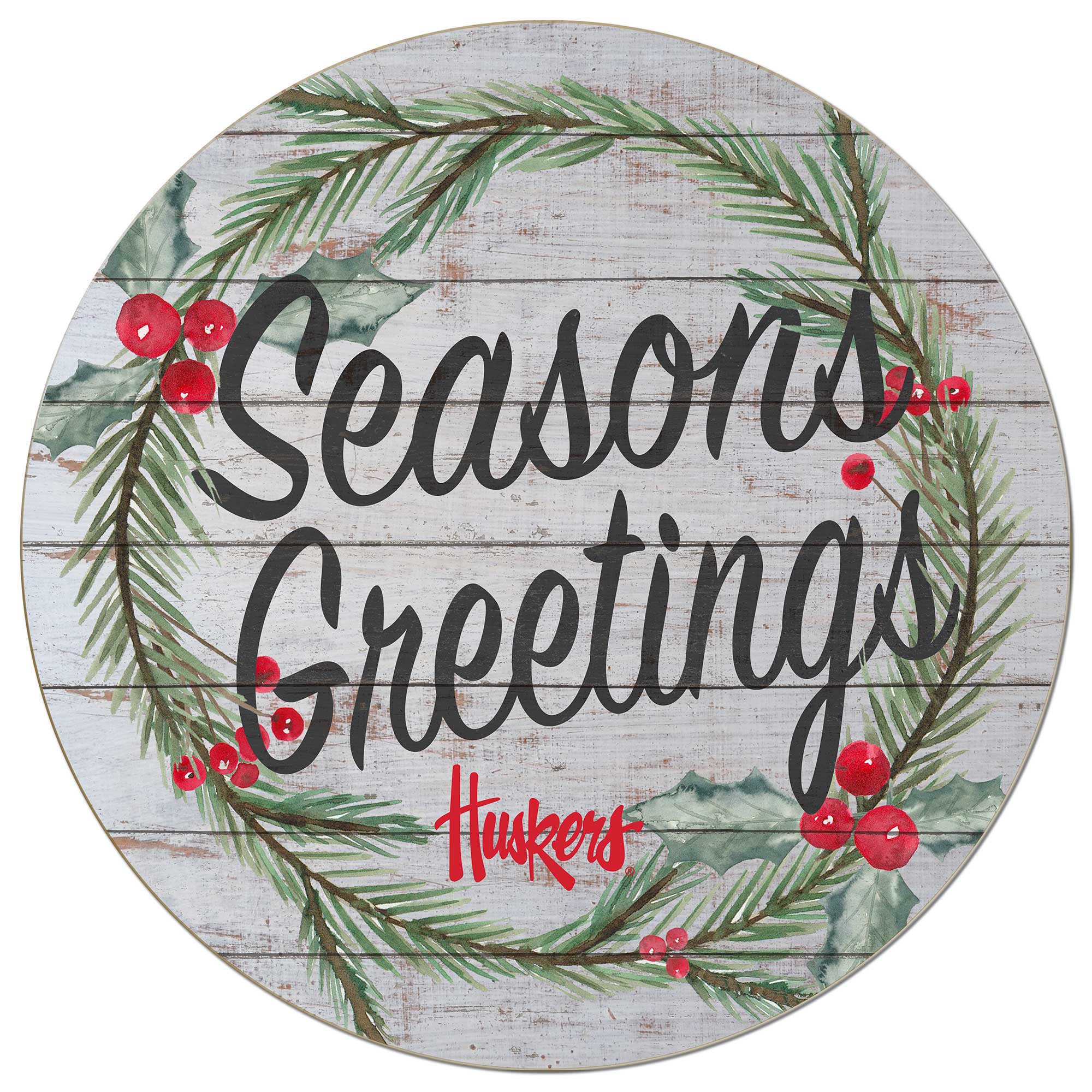 Nebraska Huskers 20'' x 20'' Season's Greetings Circle