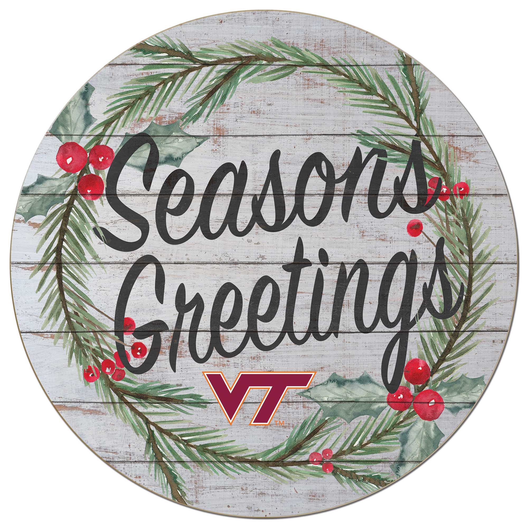 Virginia Tech Hokies 20'' x 20'' Season's Greetings Circle