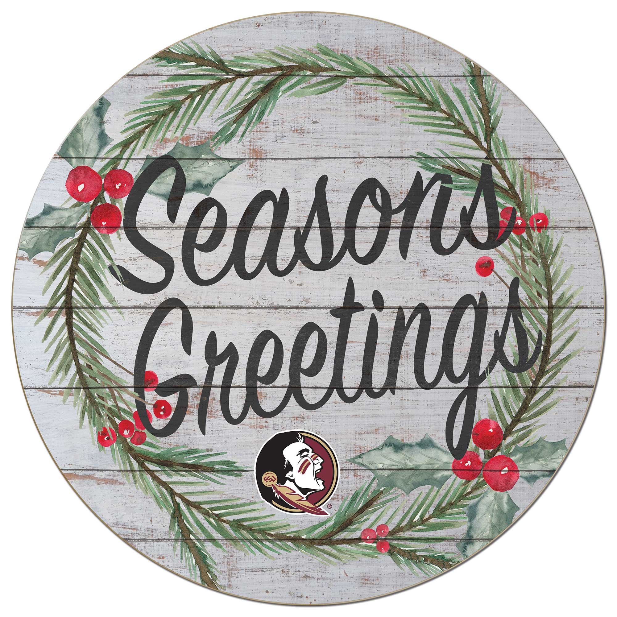 Florida State Seminoles 20'' x 20'' Season's Greetings Circle