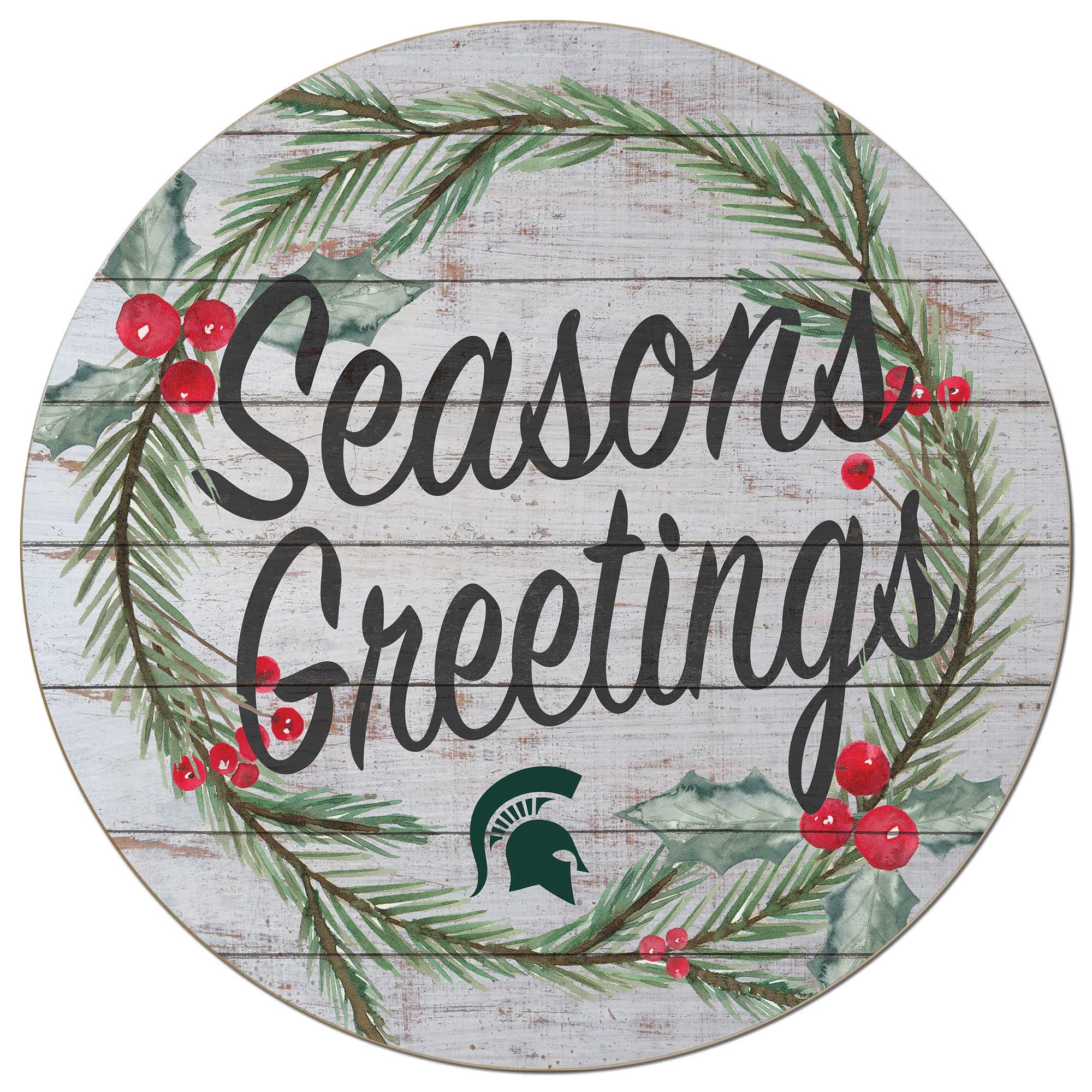 Michigan State Spartans 20'' x 20'' Season's Greetings Circle