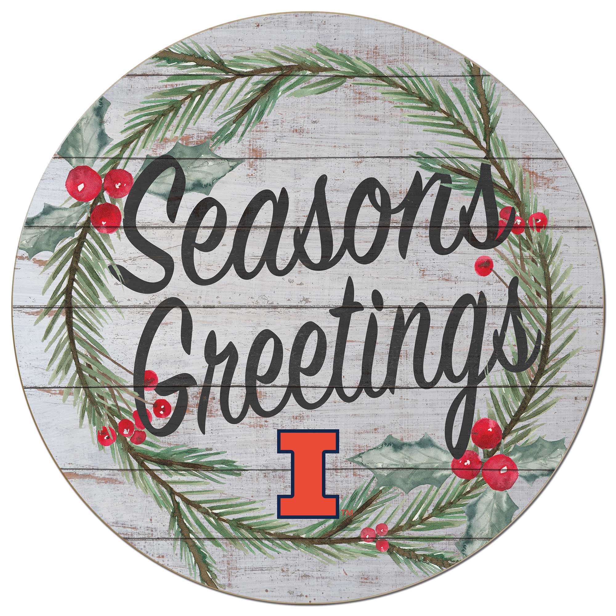 Illinois Fighting Illini 20'' x 20'' Season's Greetings Circle