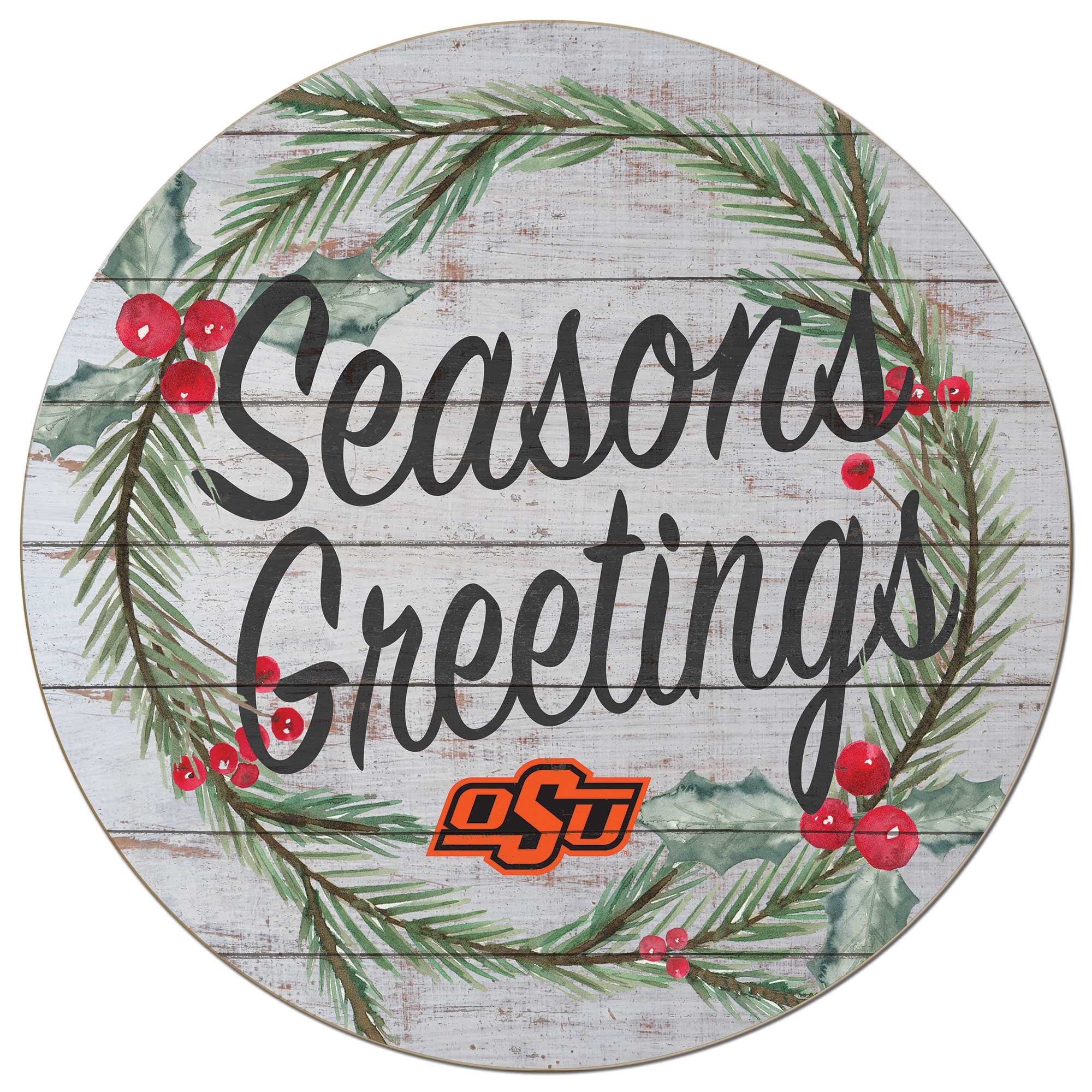Oklahoma State Cowboys 20'' x 20'' Season's Greetings Circle