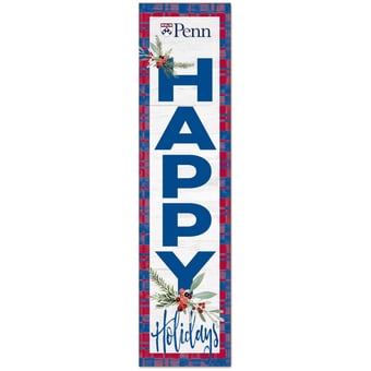 Pennsylvania Quakers 12'' x 48'' Happy Holidays Outdoor Leaner