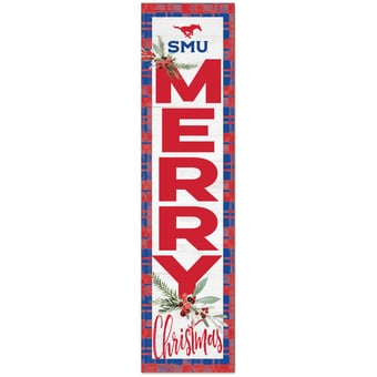 SMU Mustangs 12'' x 48'' Outdoor Christmas Leaner