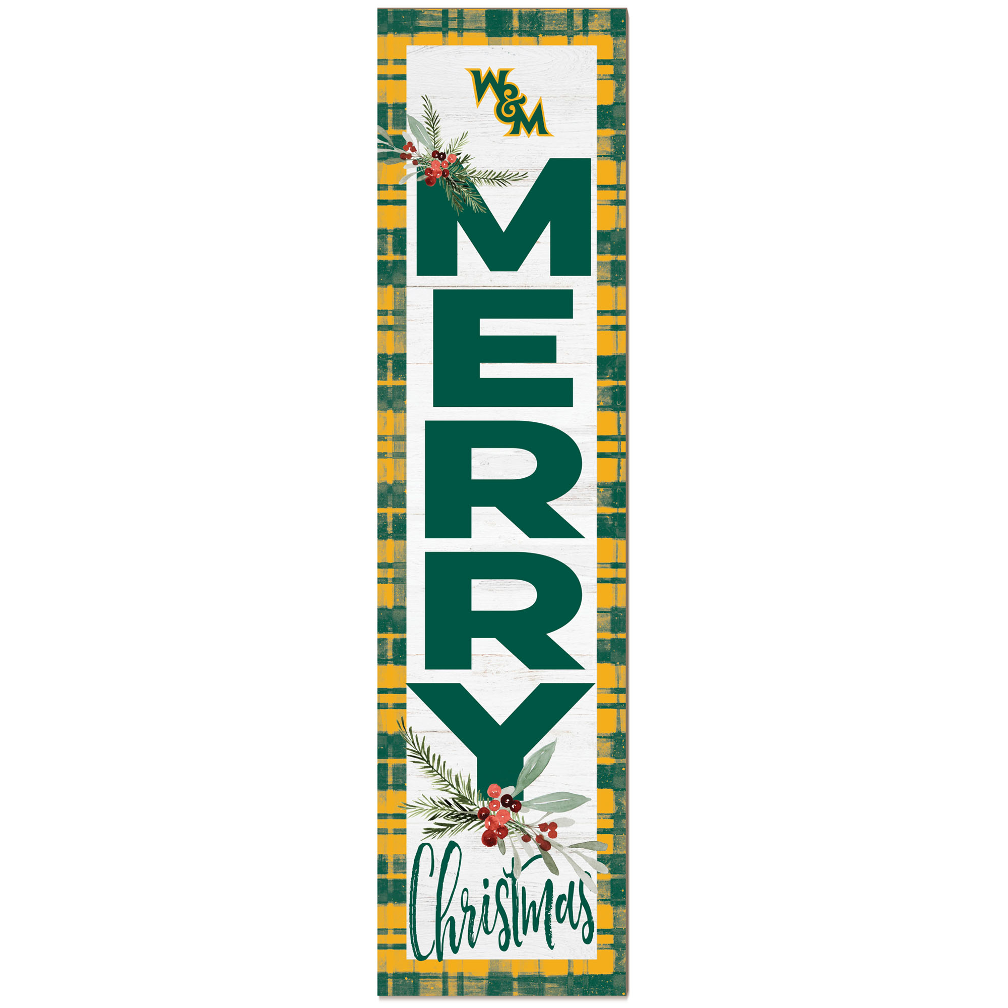 William & Mary Tribe 12'' x 48'' Outdoor Christmas Leaner