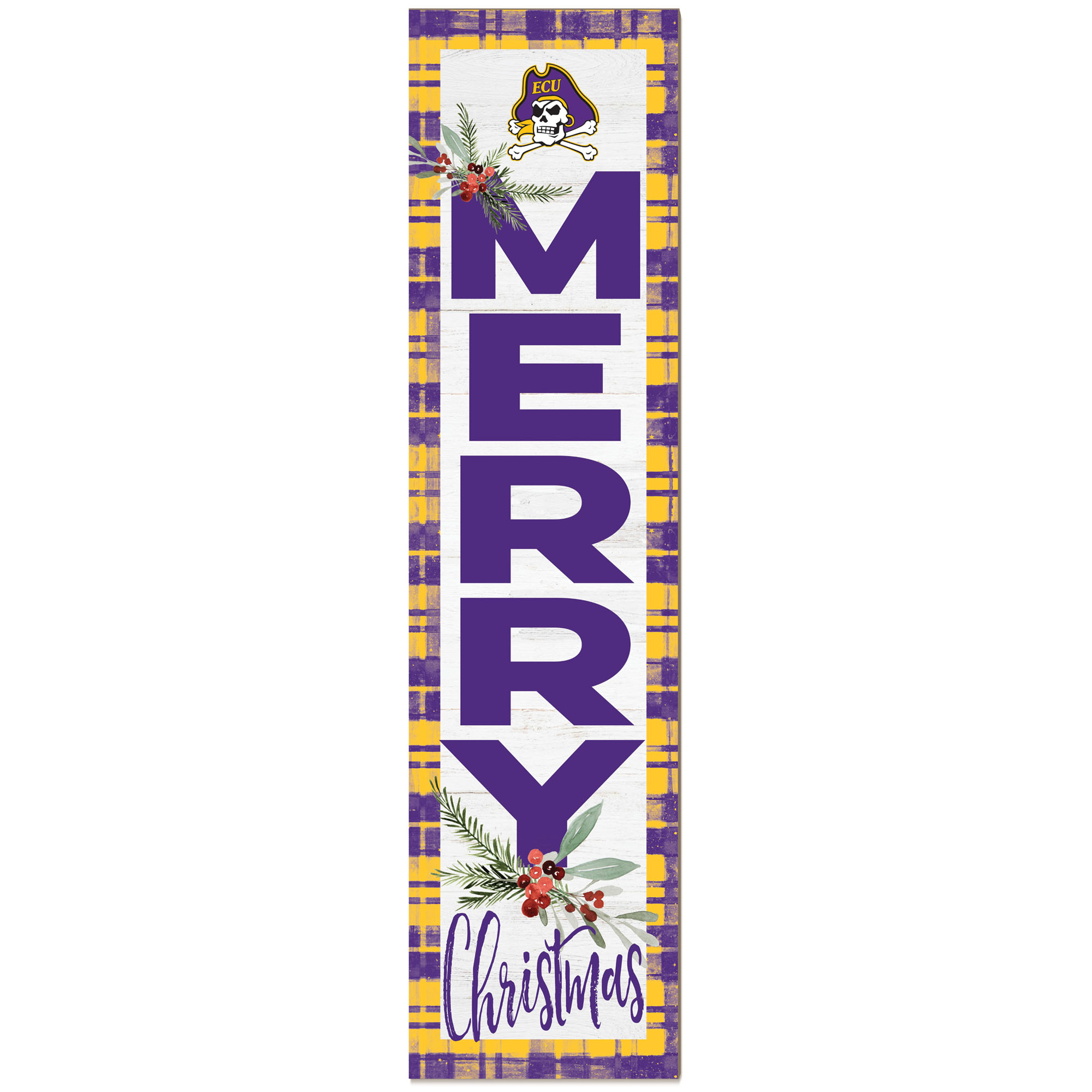 ECU Pirates 12'' x 48'' Outdoor Christmas Leaner