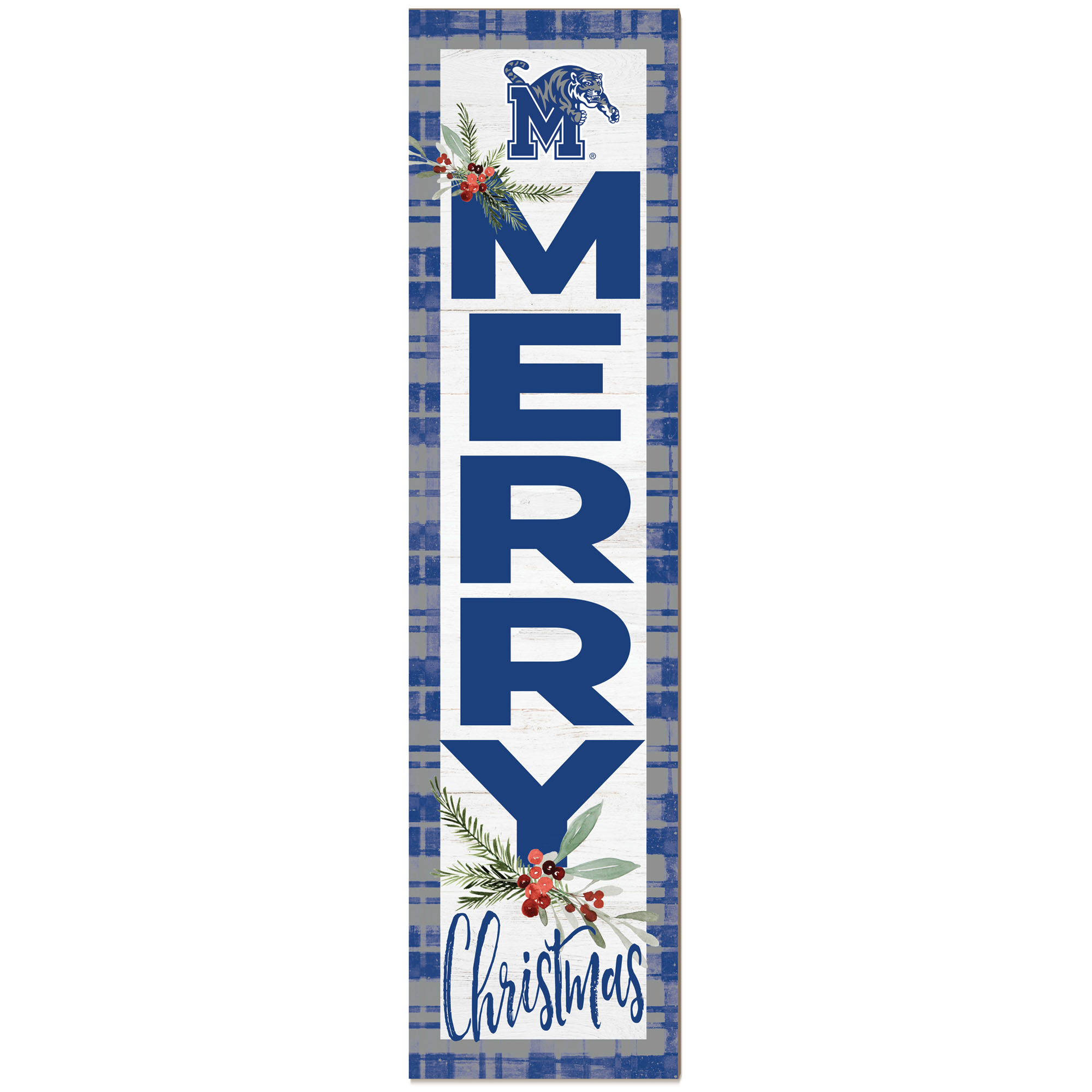 Memphis Tigers 12'' x 48'' Outdoor Christmas Leaner