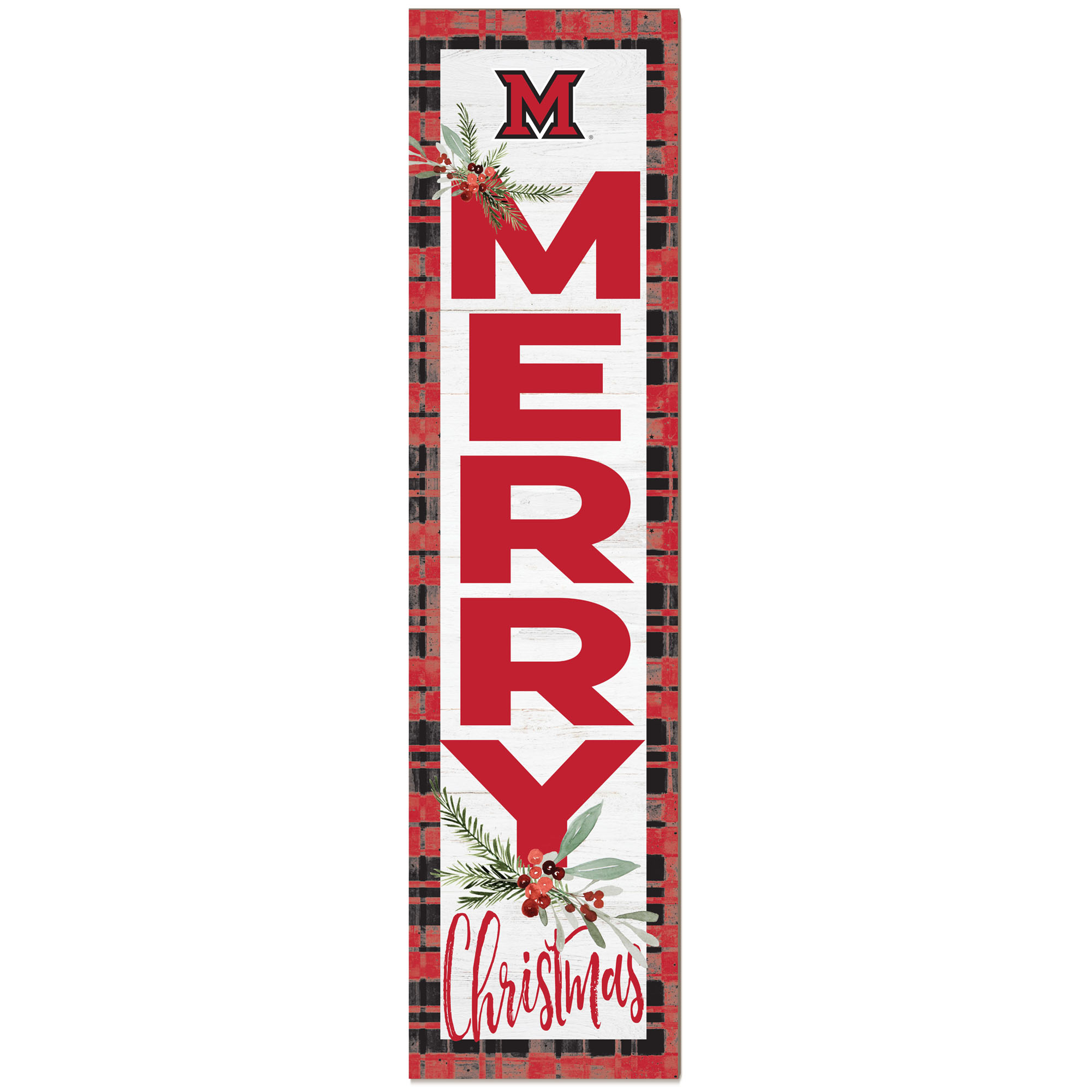 Miami University RedHawks 12'' x 48'' Outdoor Christmas Leaner