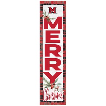 Miami University RedHawks 12'' x 48'' Outdoor Christmas Leaner