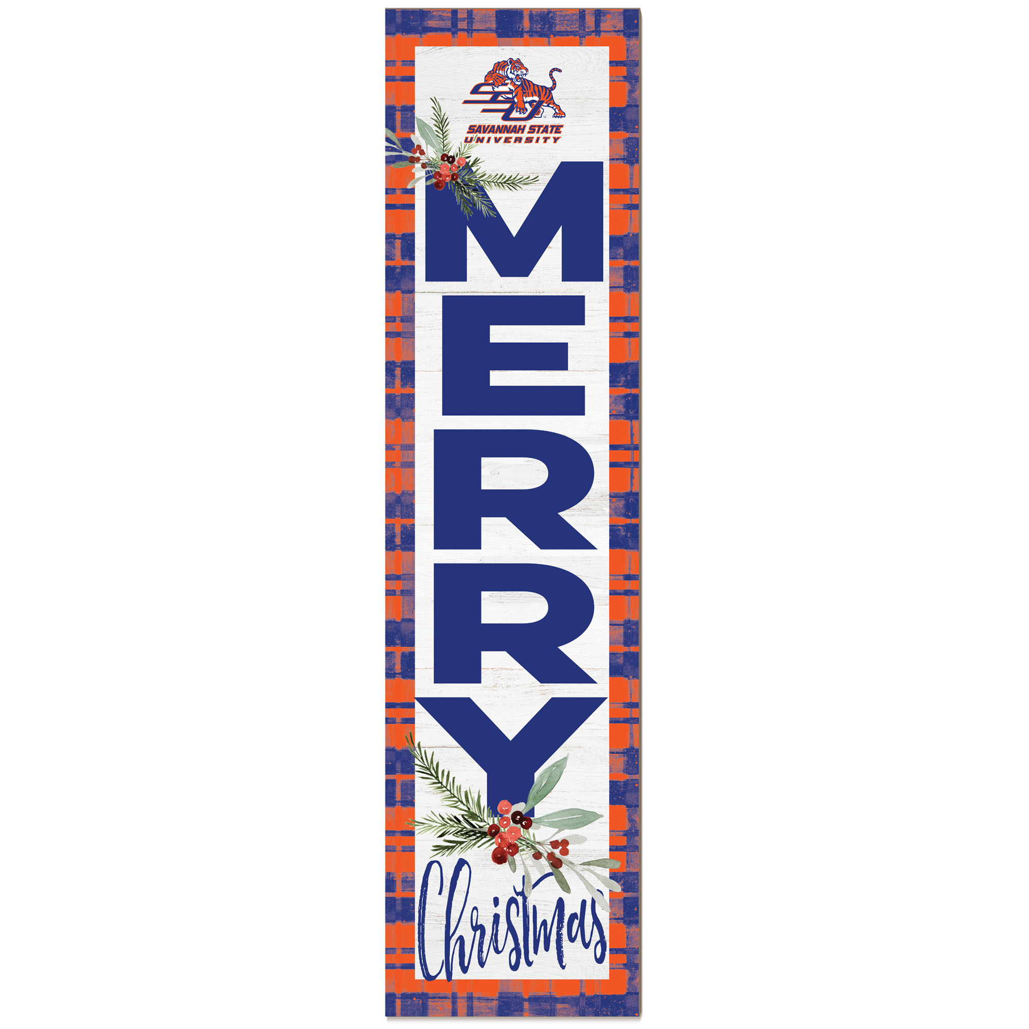 Savannah State Tigers 12'' x 48'' Outdoor Christmas Leaner