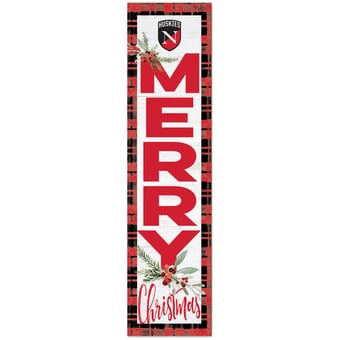 Northeastern Huskies 12'' x 48'' Outdoor Christmas Leaner