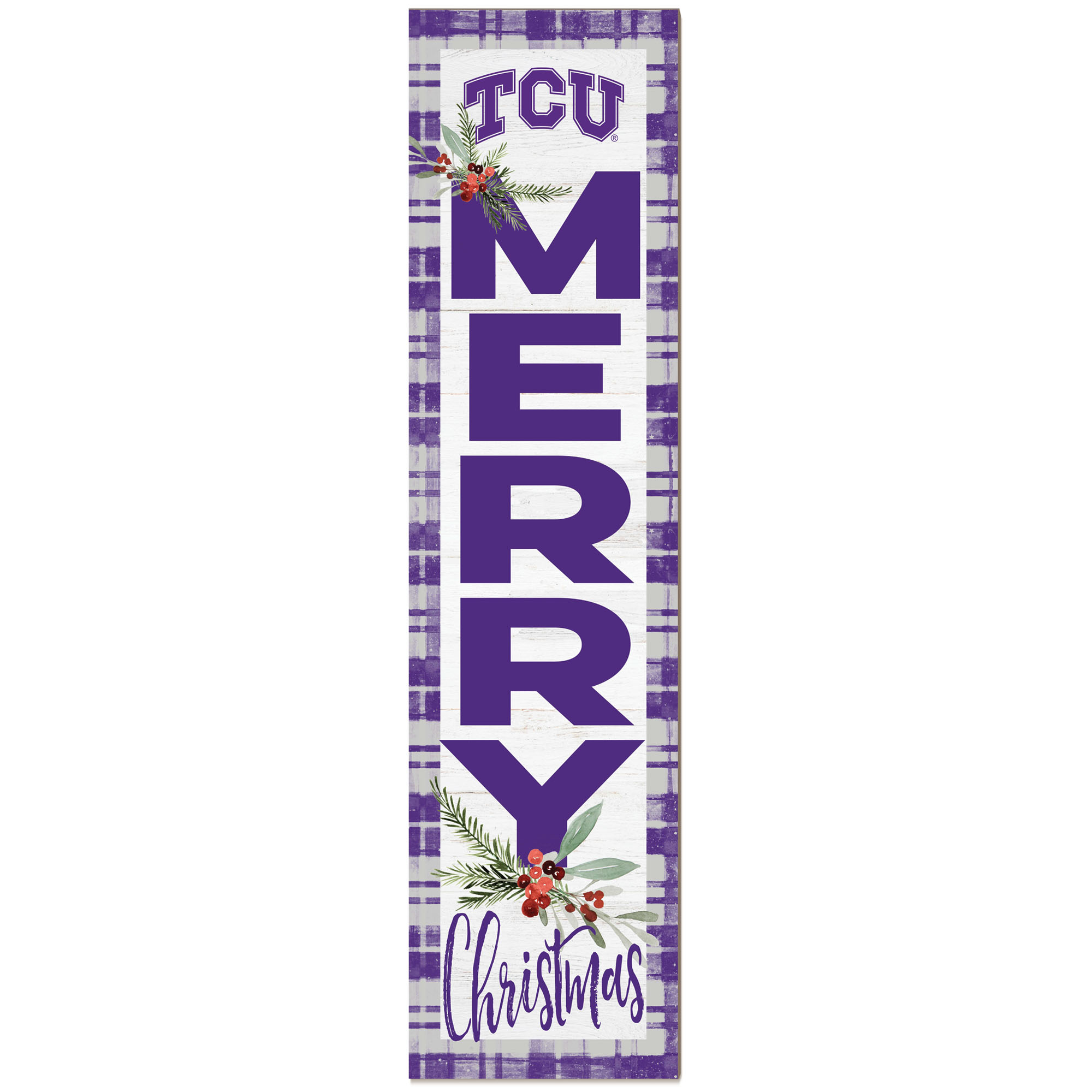 TCU Horned Frogs 12'' x 48'' Outdoor Christmas Leaner