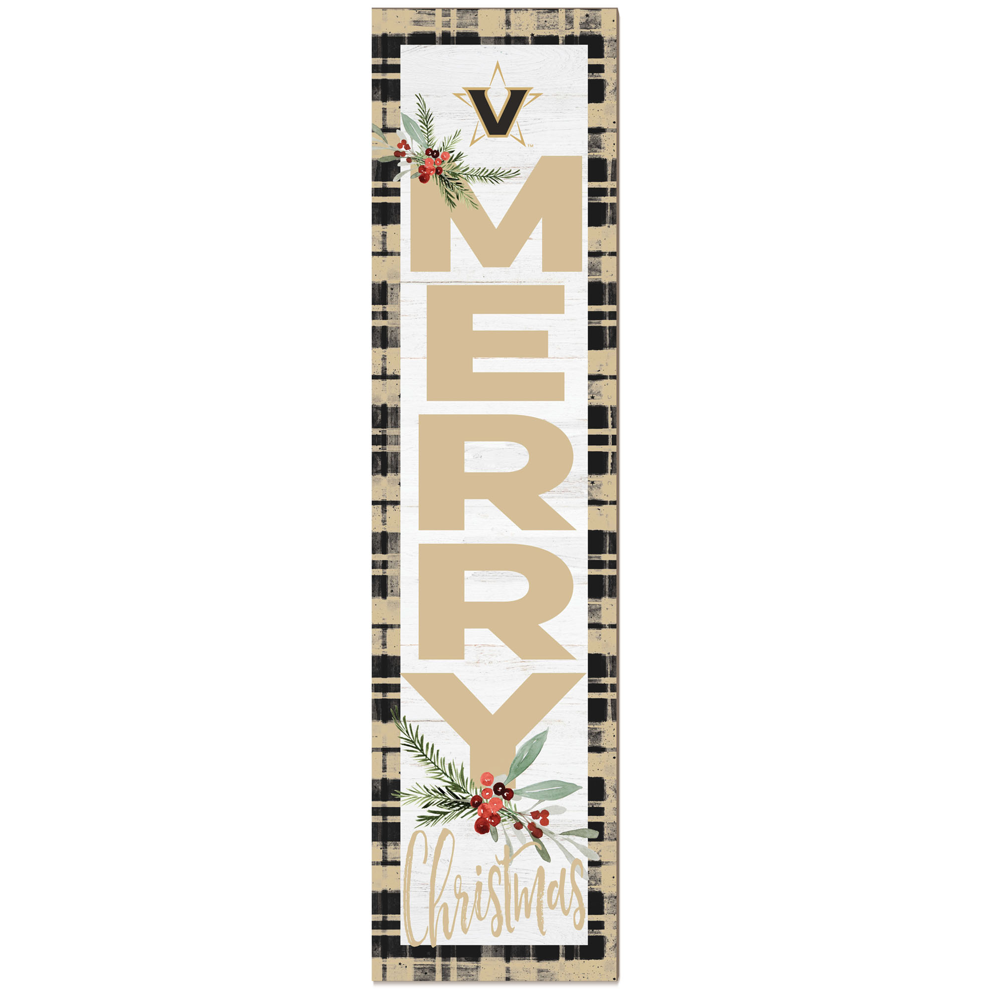 Vanderbilt Commodores 12'' x 48'' Outdoor Christmas Leaner