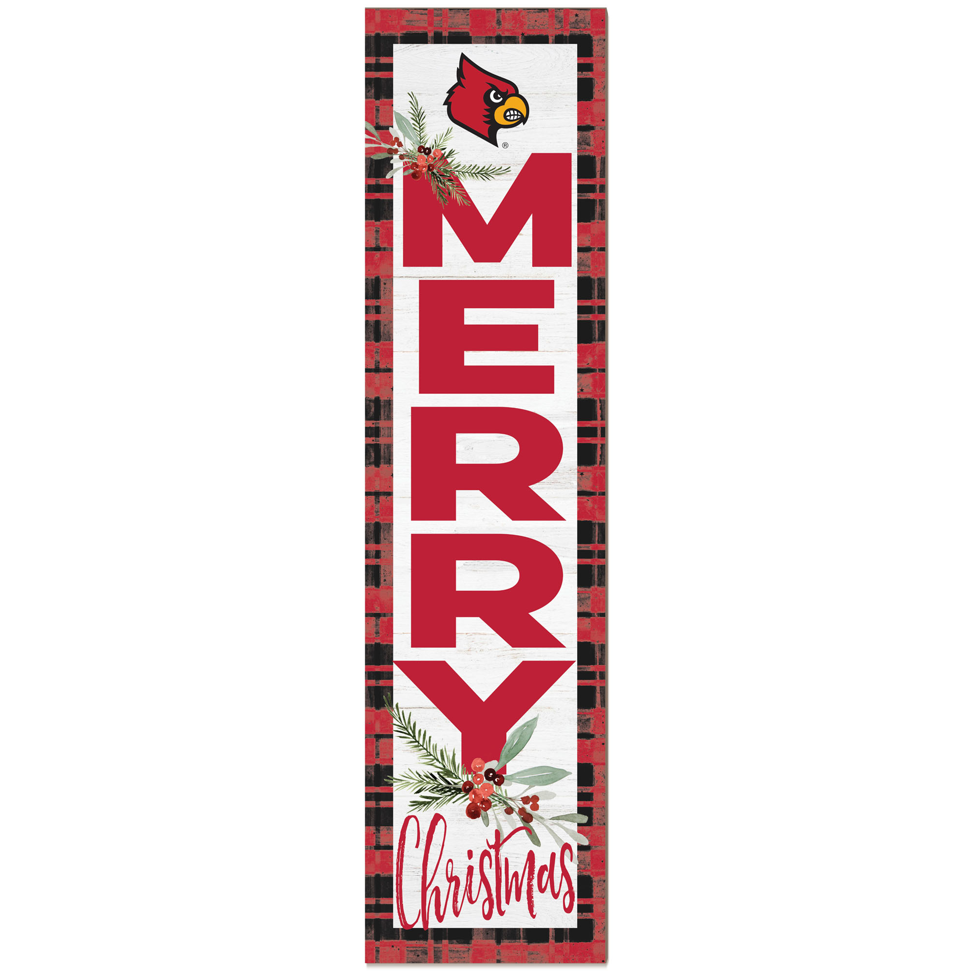 Louisville Cardinals 12'' x 48'' Outdoor Christmas Leaner