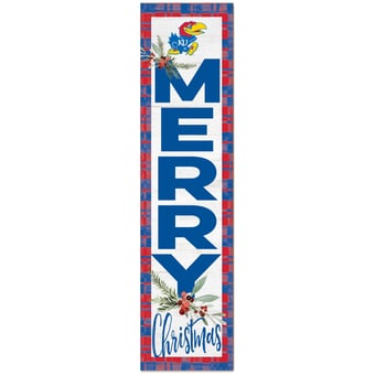 Kansas Jayhawks 12'' x 48'' Outdoor Christmas Leaner
