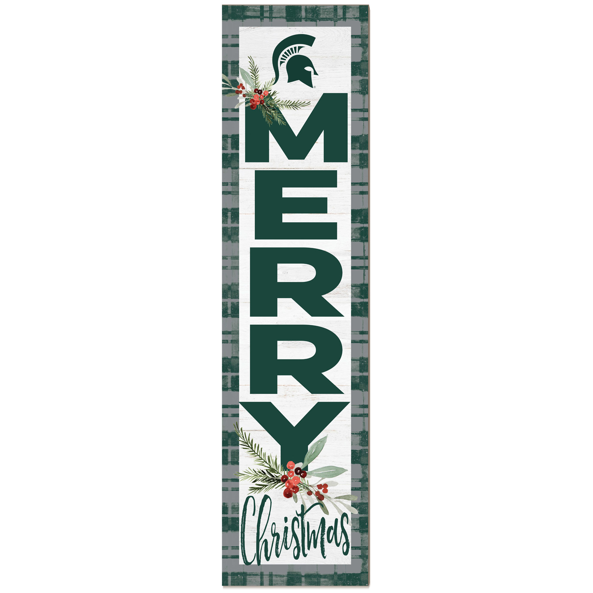 Michigan State Spartans 12'' x 48'' Outdoor Christmas Leaner