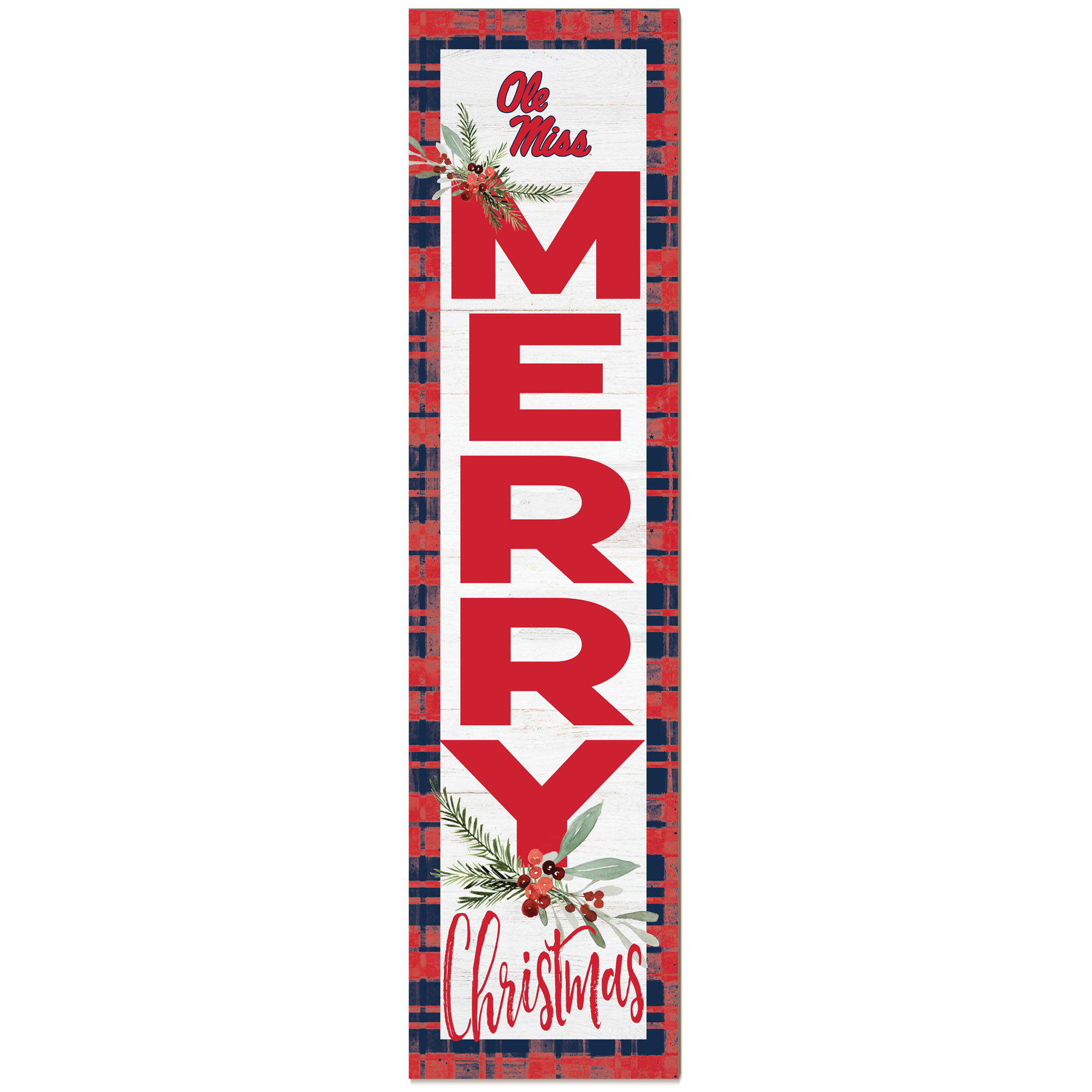 Ole Miss Rebels 12'' x 48'' Outdoor Christmas Leaner