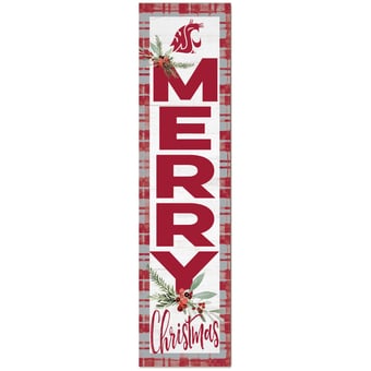 Washington State Cougars 12'' x 48'' Outdoor Christmas Leaner