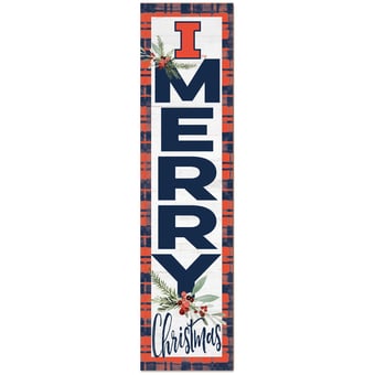 Illinois Fighting Illini 12'' x 48'' Outdoor Christmas Leaner