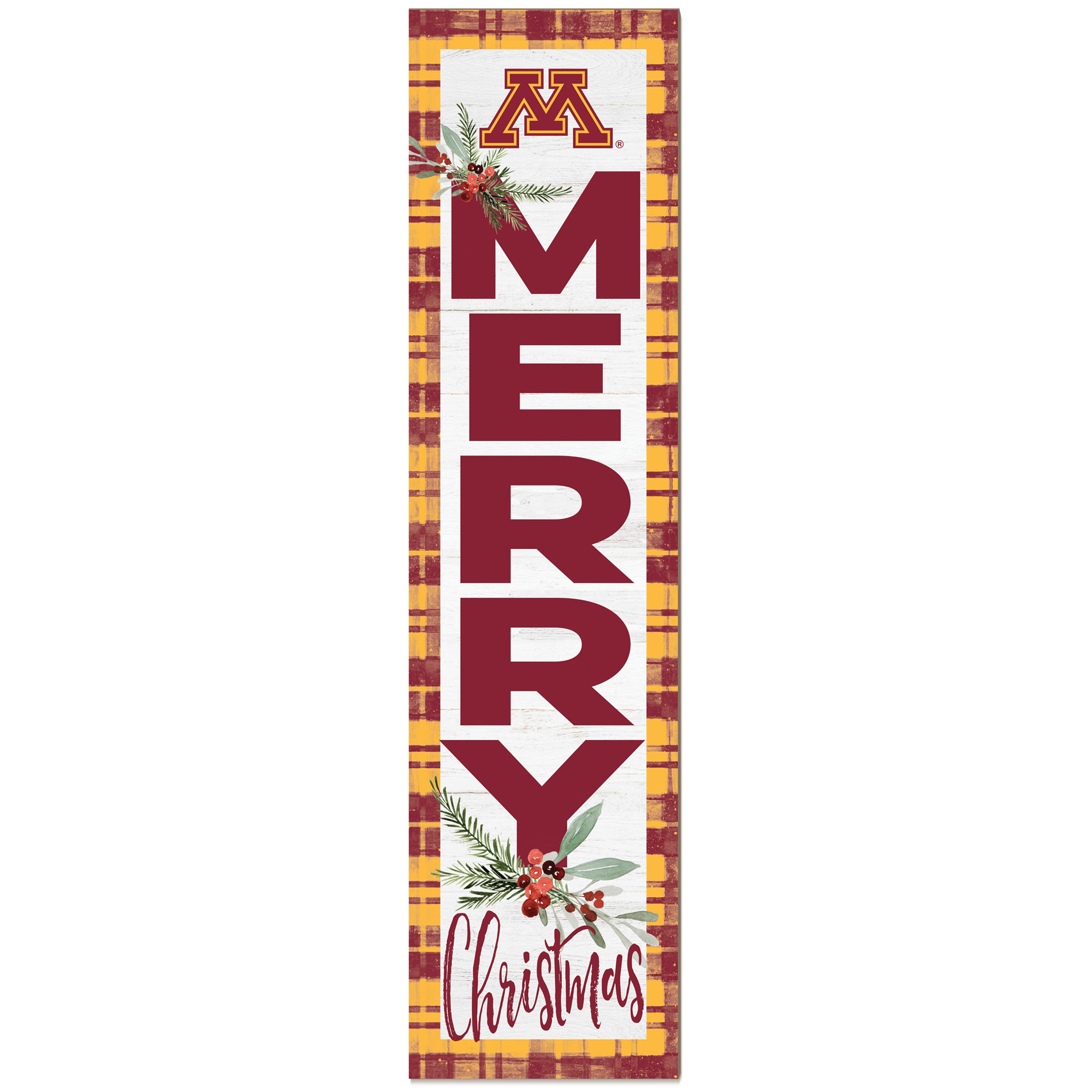 Minnesota Golden Gophers 12'' x 48'' Outdoor Christmas Leaner