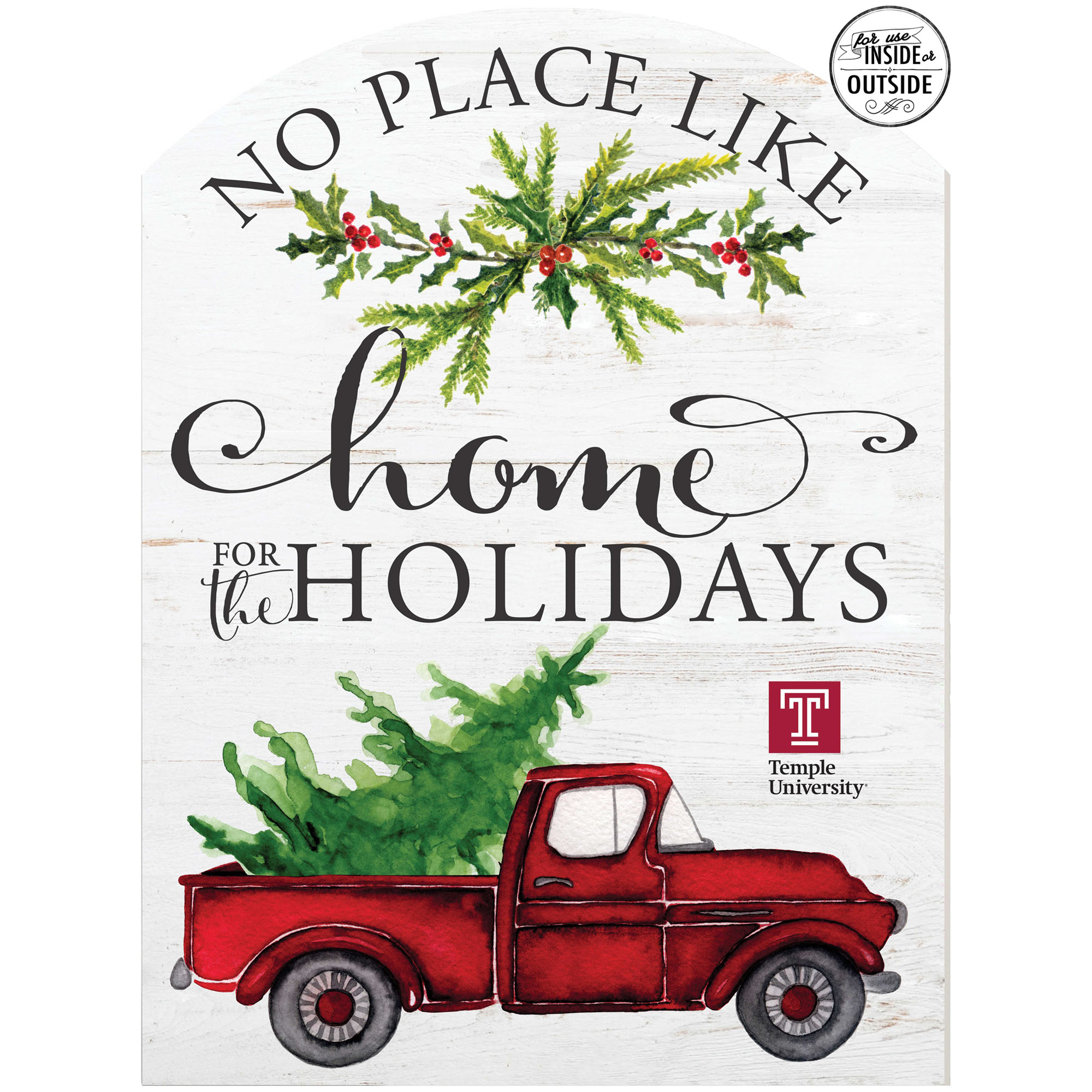 Temple Owls 16'' x 22'' Holiday Marquee Sign
