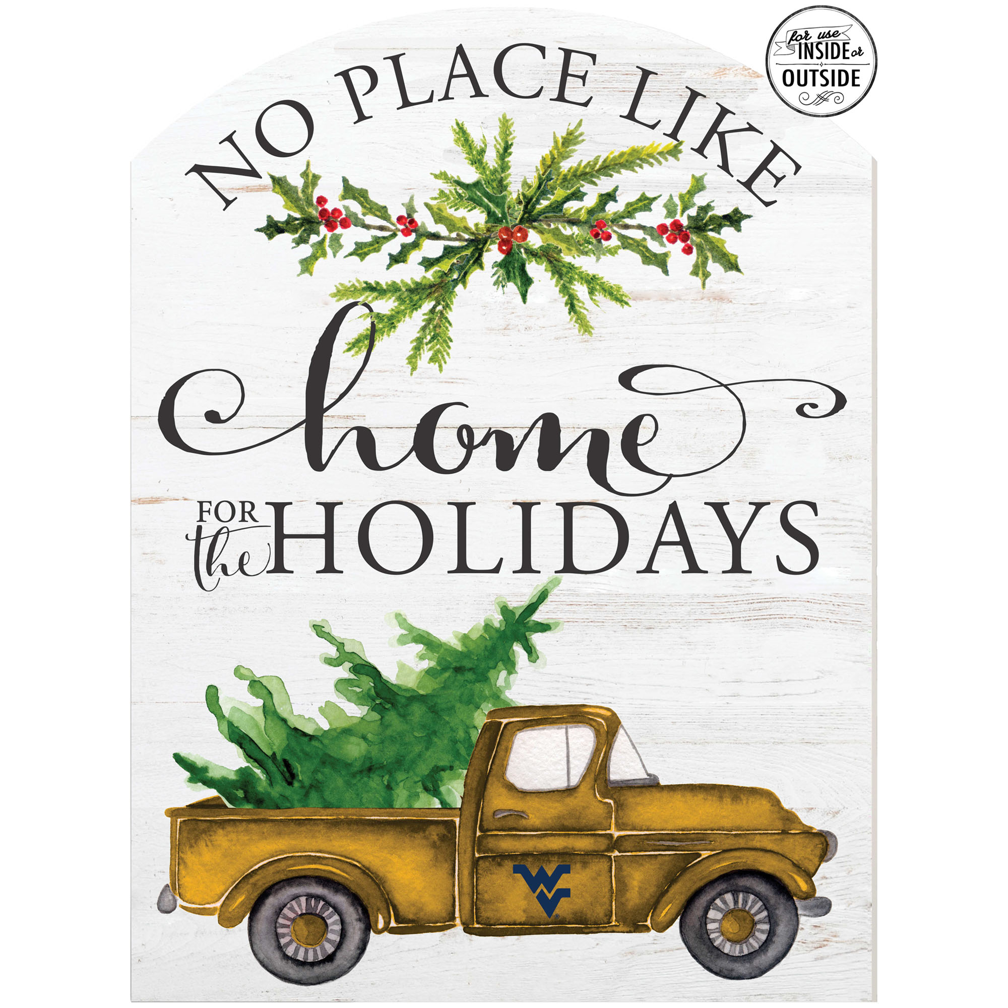 West Virginia Mountaineers 16'' x 22'' Holiday Marquee Sign