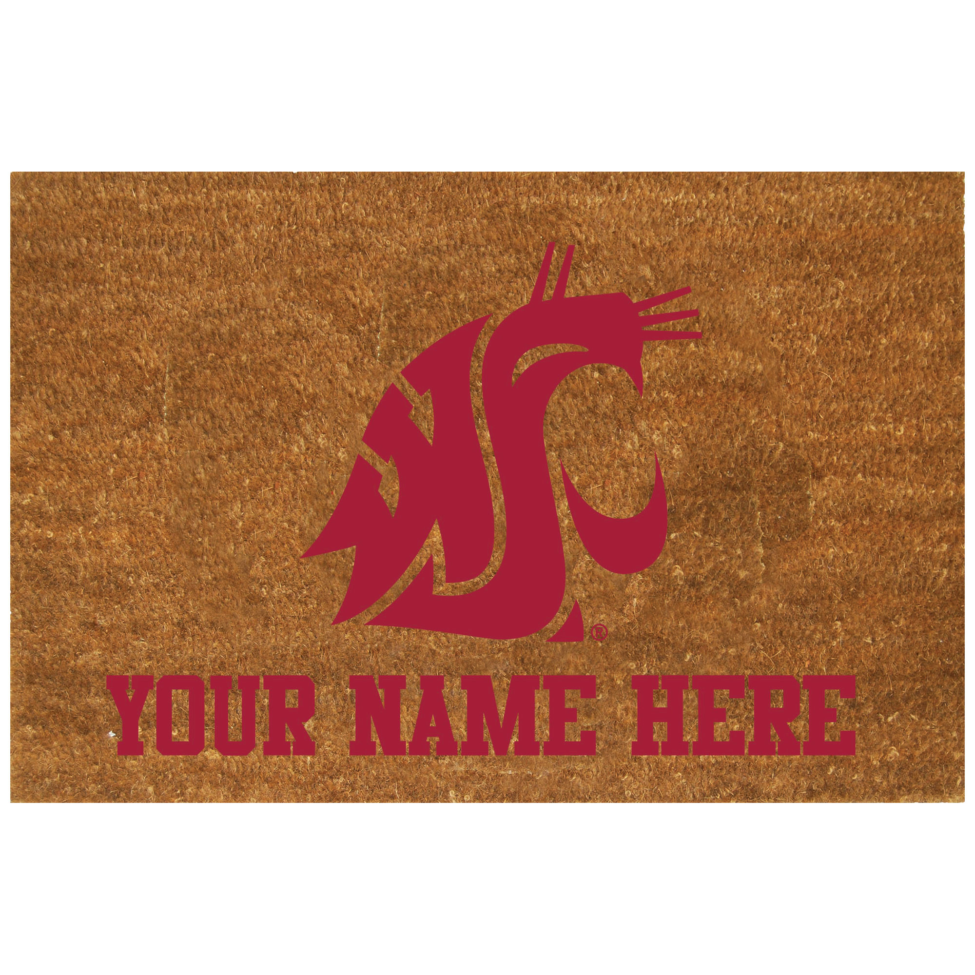 Washington State Cougars 19.5'' x 29.5'' Personalized Door Mat