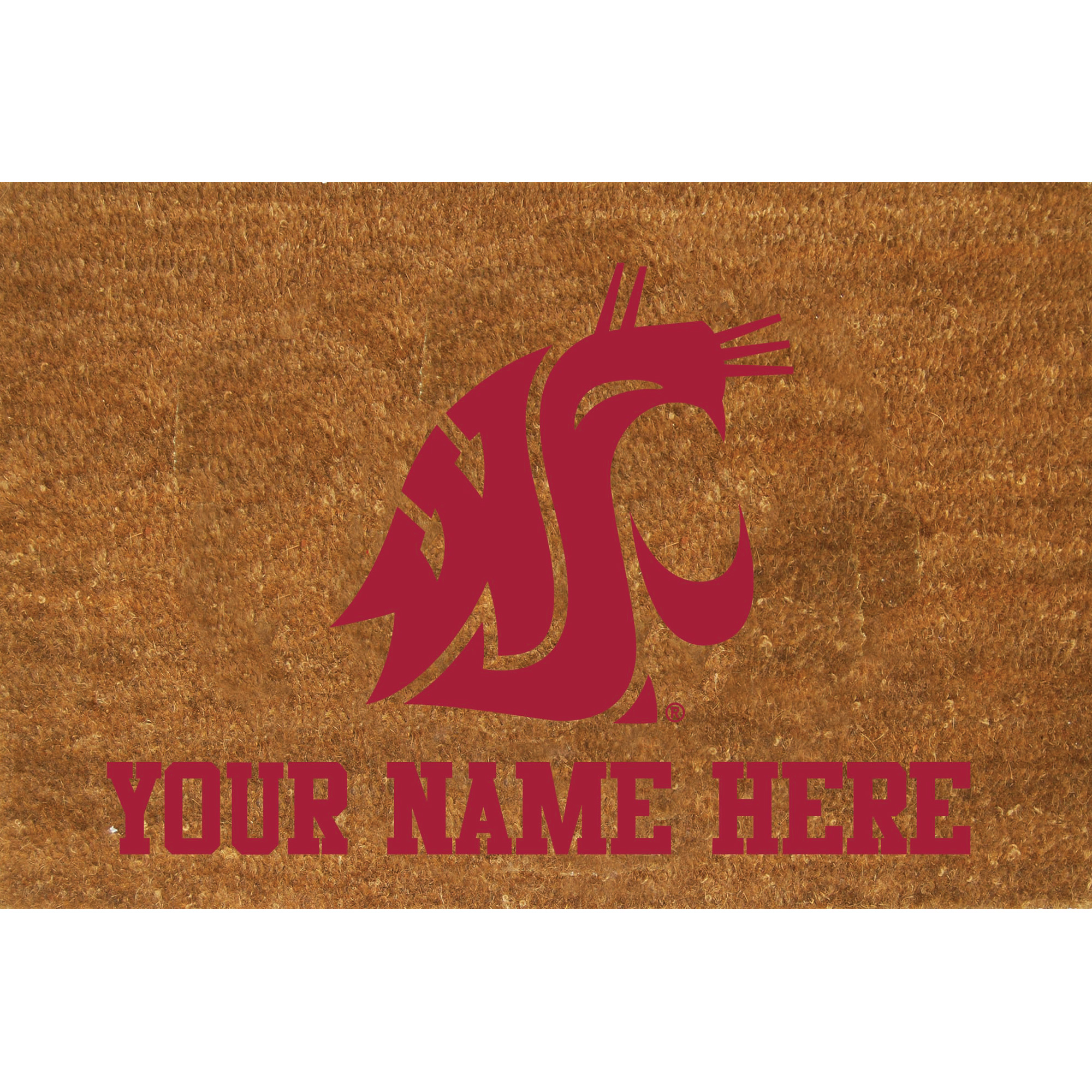 Washington State Cougars 23'' x 35'' Personalized Door Mat