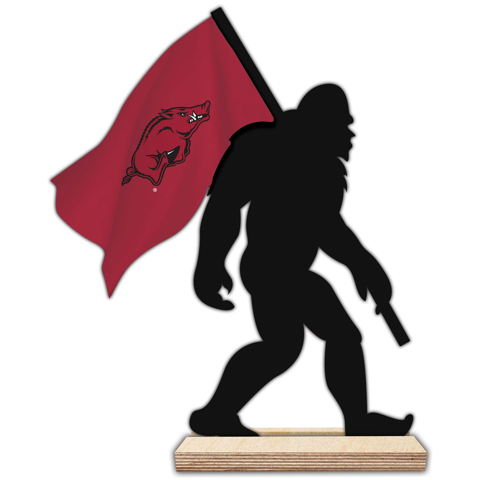 Arkansas Razorbacks 18'' Team Logo Bigfoot Silhouette Desktop Art