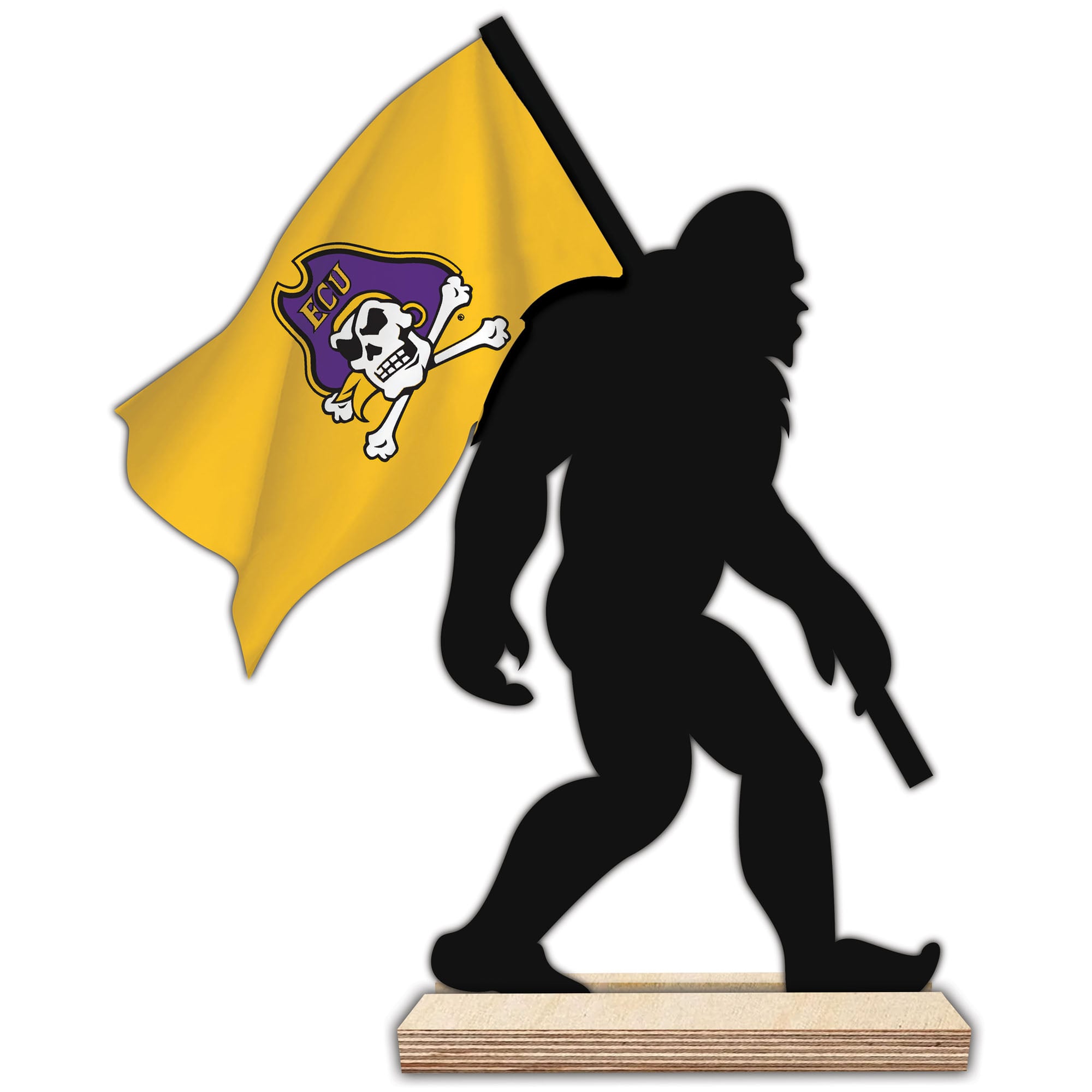 ECU Pirates 18'' Team Logo Bigfoot Silhouette Desktop Art