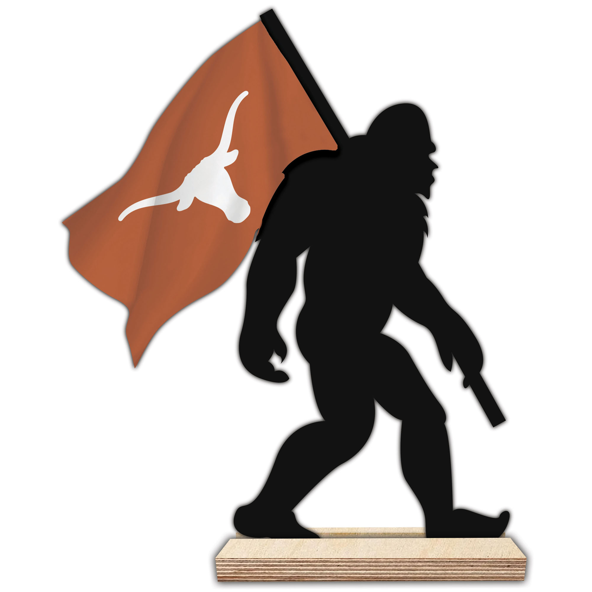 Texas Longhorns 18'' Team Logo Bigfoot Silhouette Desktop Art