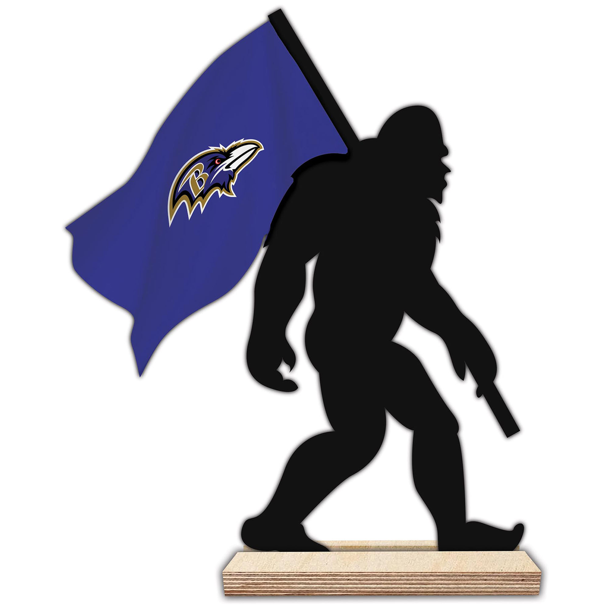 Baltimore Ravens 18'' Team Logo Bigfoot Silhouette Desktop Art