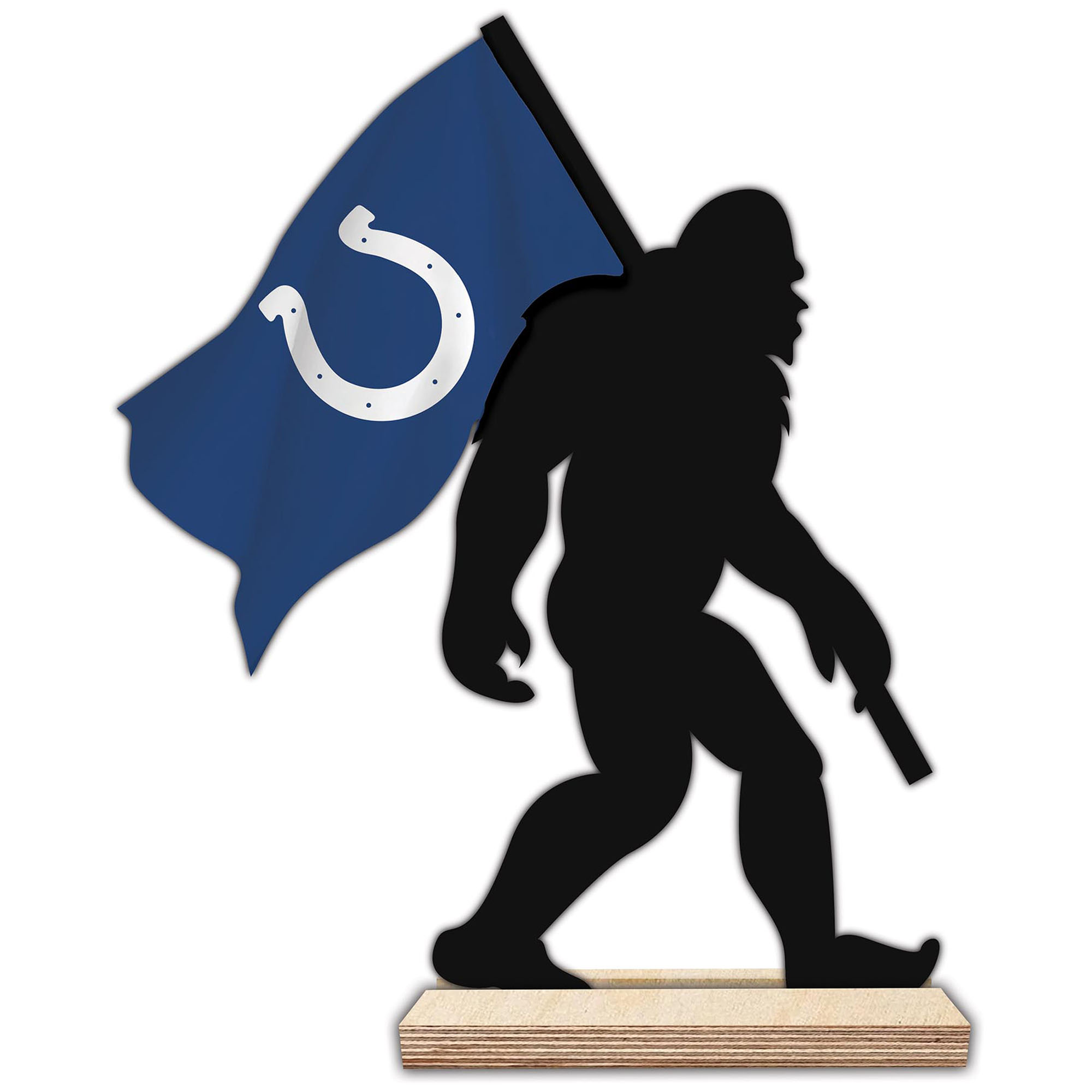 Indianapolis Colts 18'' Team Logo Bigfoot Silhouette Desktop Art