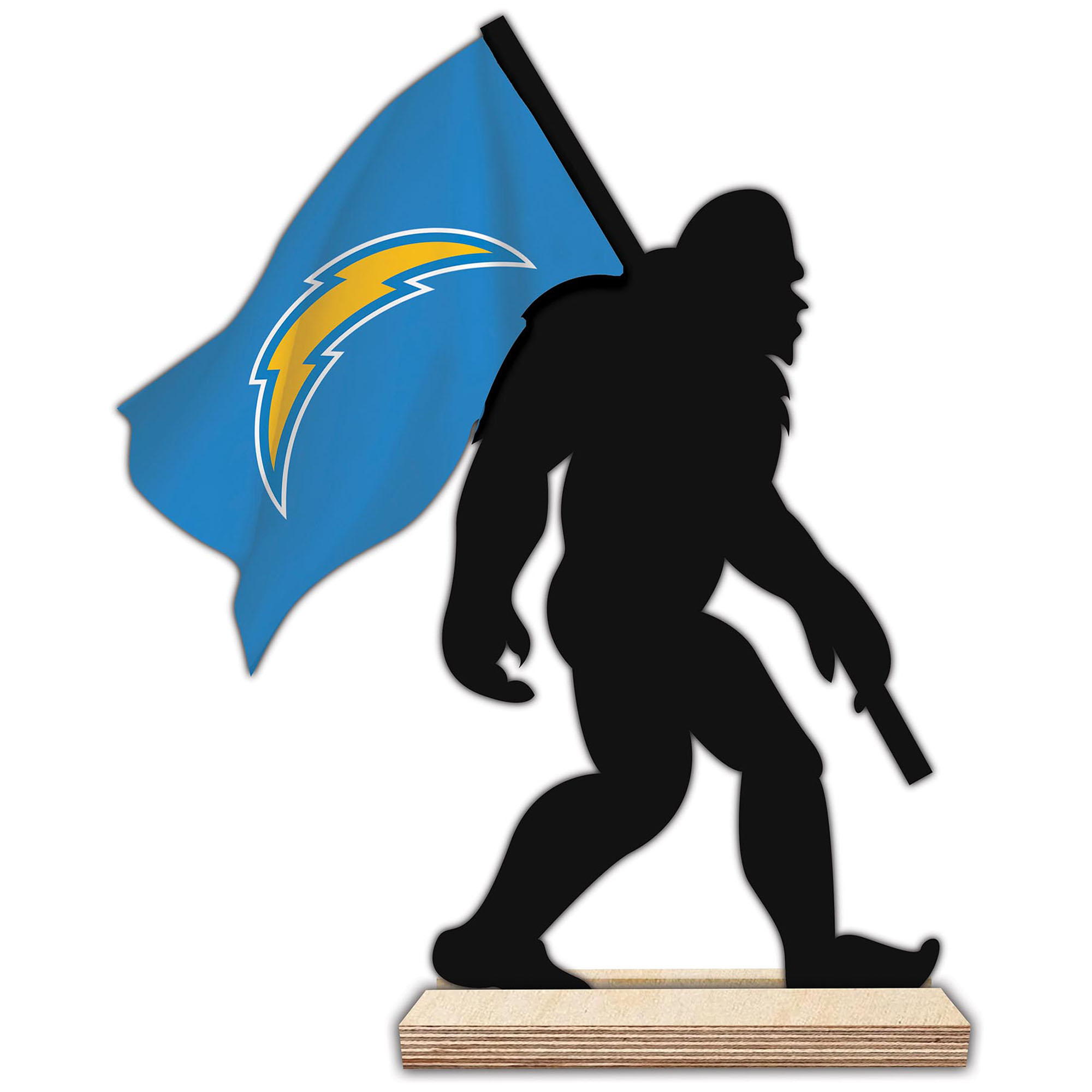 Los Angeles Chargers 18'' Team Logo Bigfoot Silhouette Desktop Art