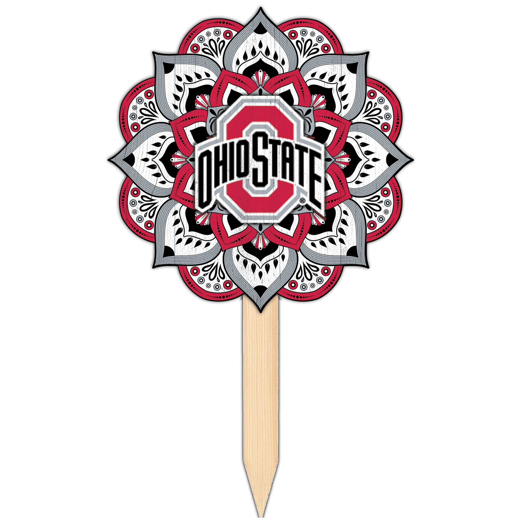 Ohio State Buckeyes 18'' x 12'' Mandala Yard Stake