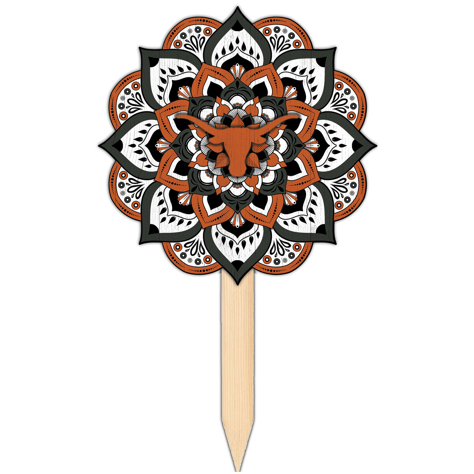 Texas Longhorns 18'' x 12'' Mandala Yard Stake