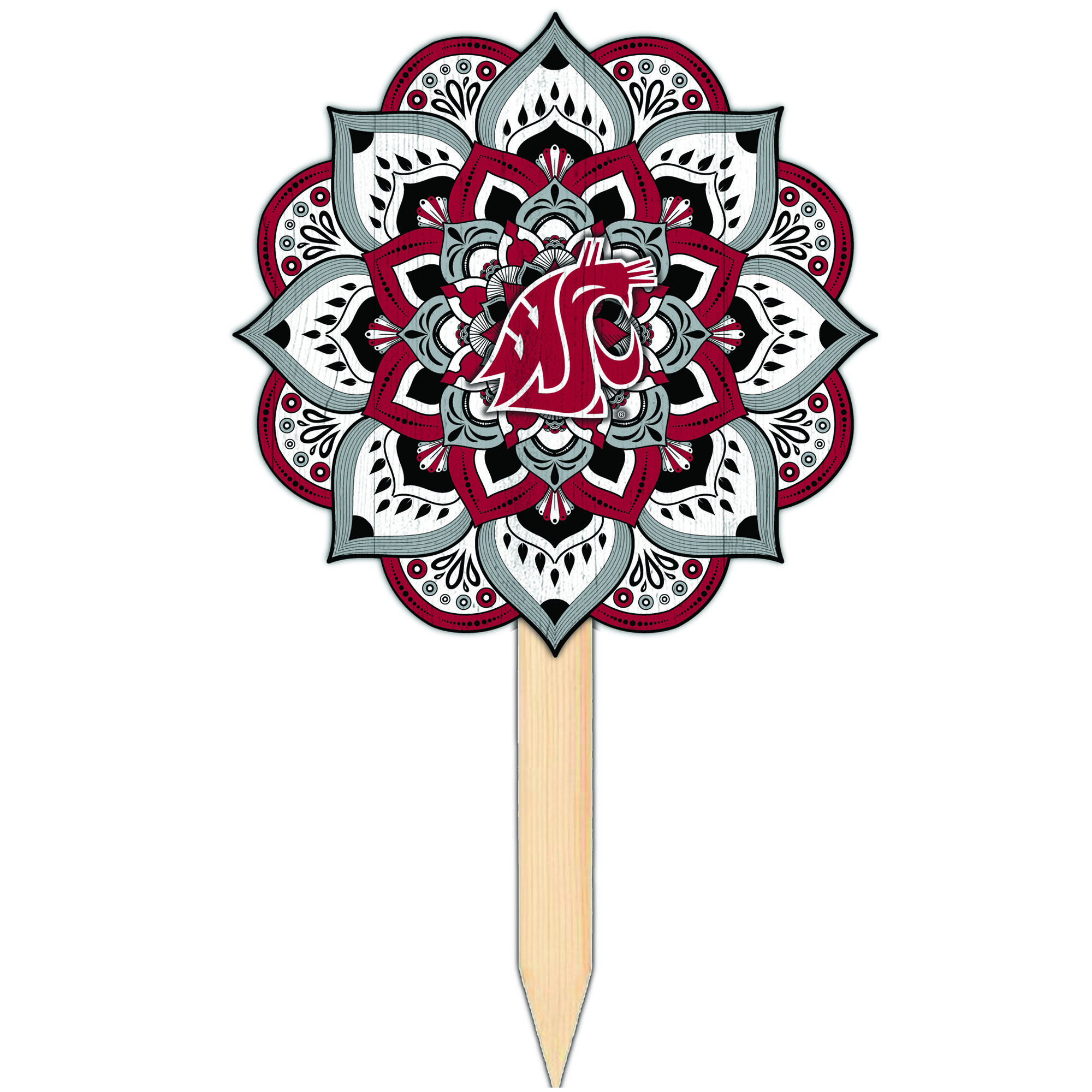 Washington State Cougars 18'' x 12'' Mandala Yard Stake