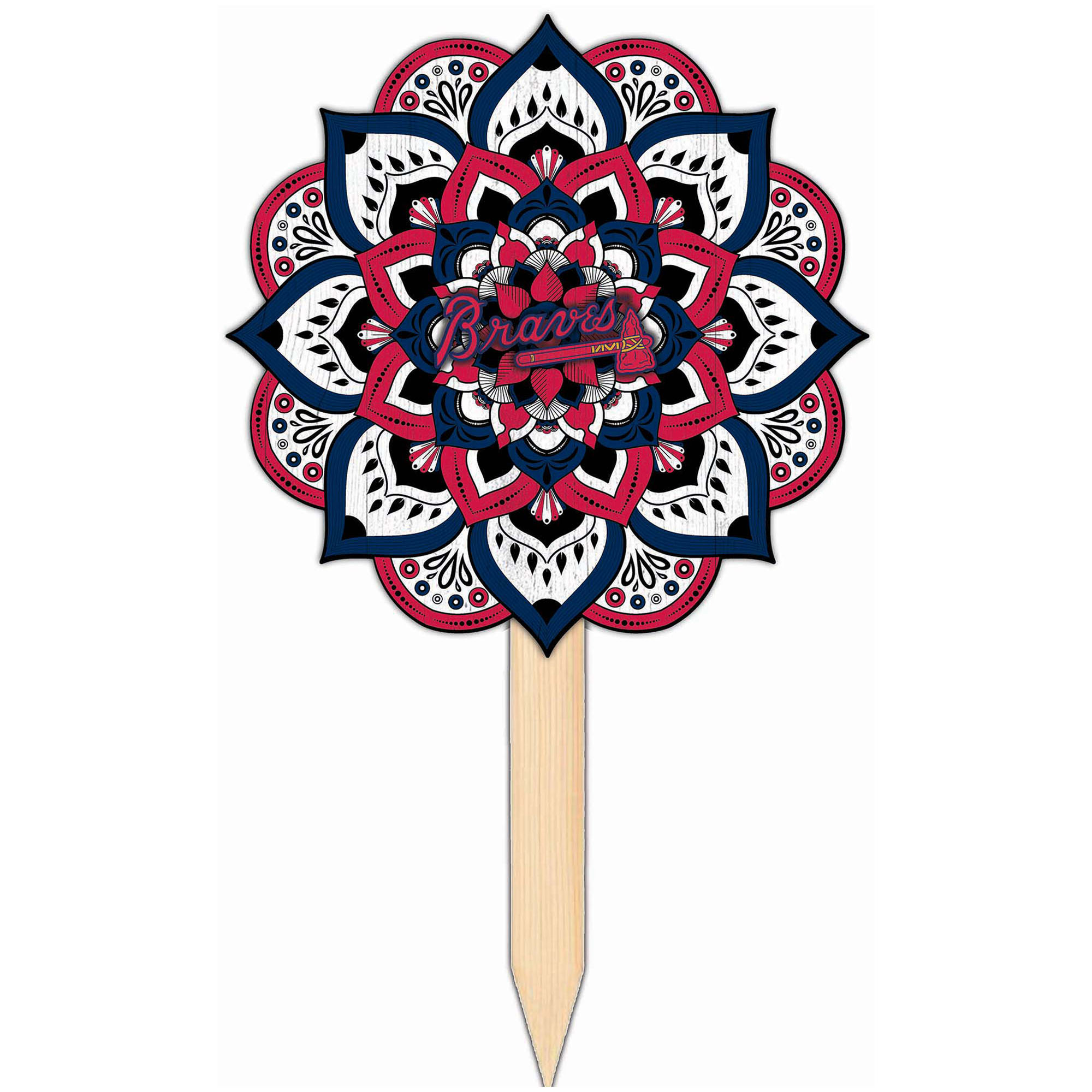 Atlanta Braves 18'' x 12'' Mandala Yard Stake