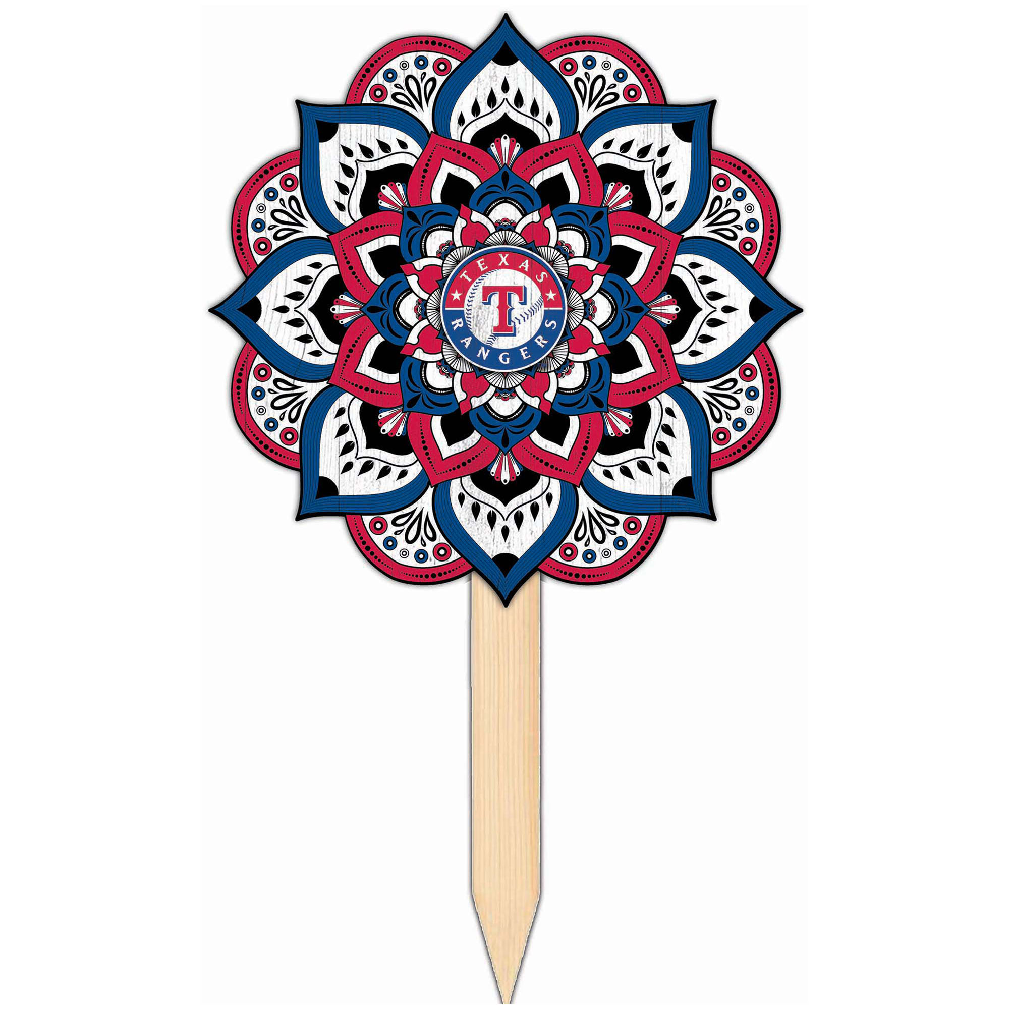 Texas Rangers 18'' x 12'' Mandala Yard Stake