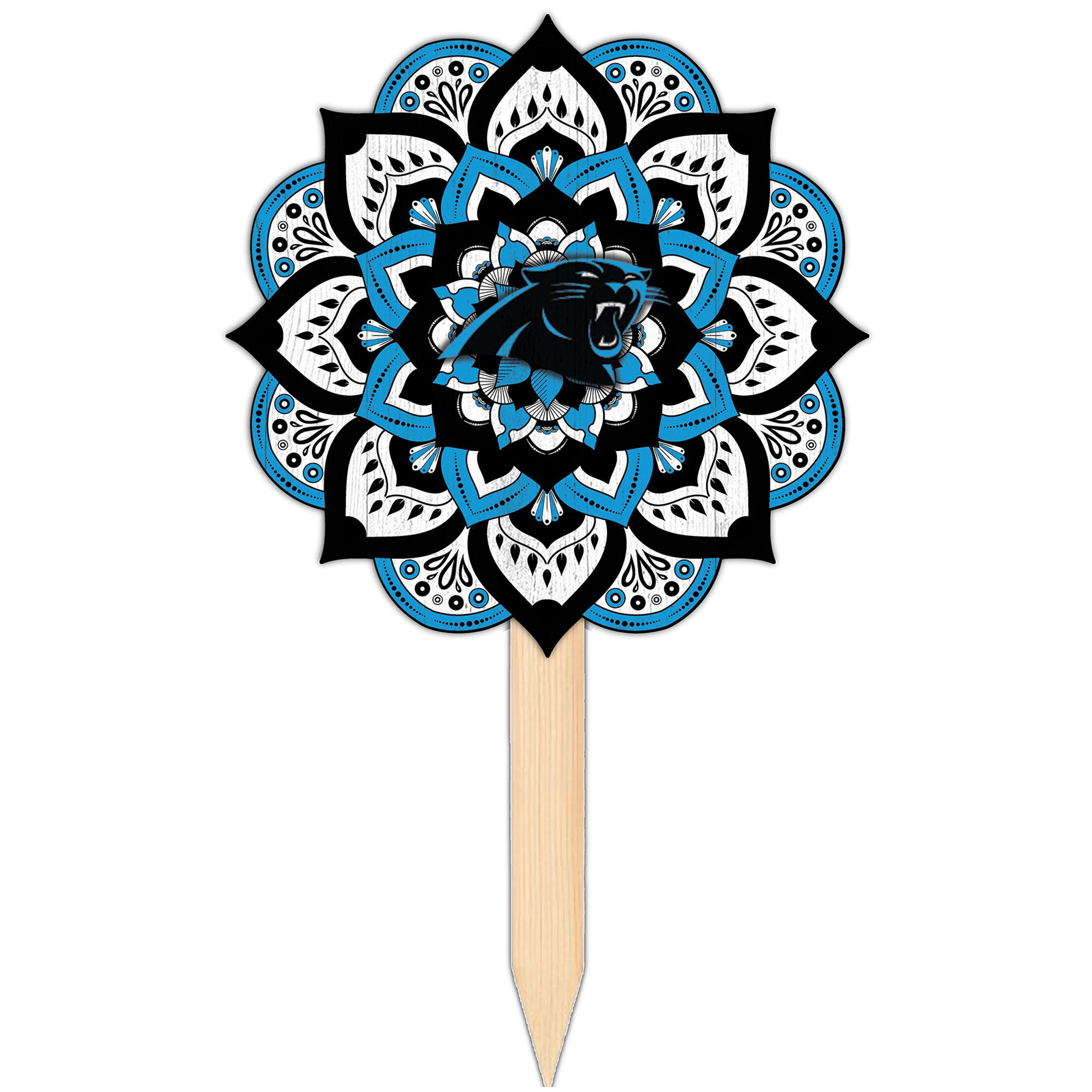Carolina Panthers 18'' x 12'' Mandala Yard Stake