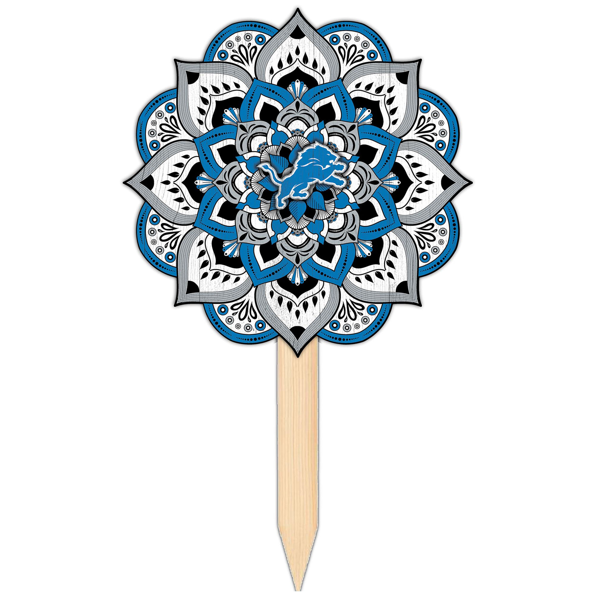 Detroit Lions 18'' x 12'' Mandala Yard Stake