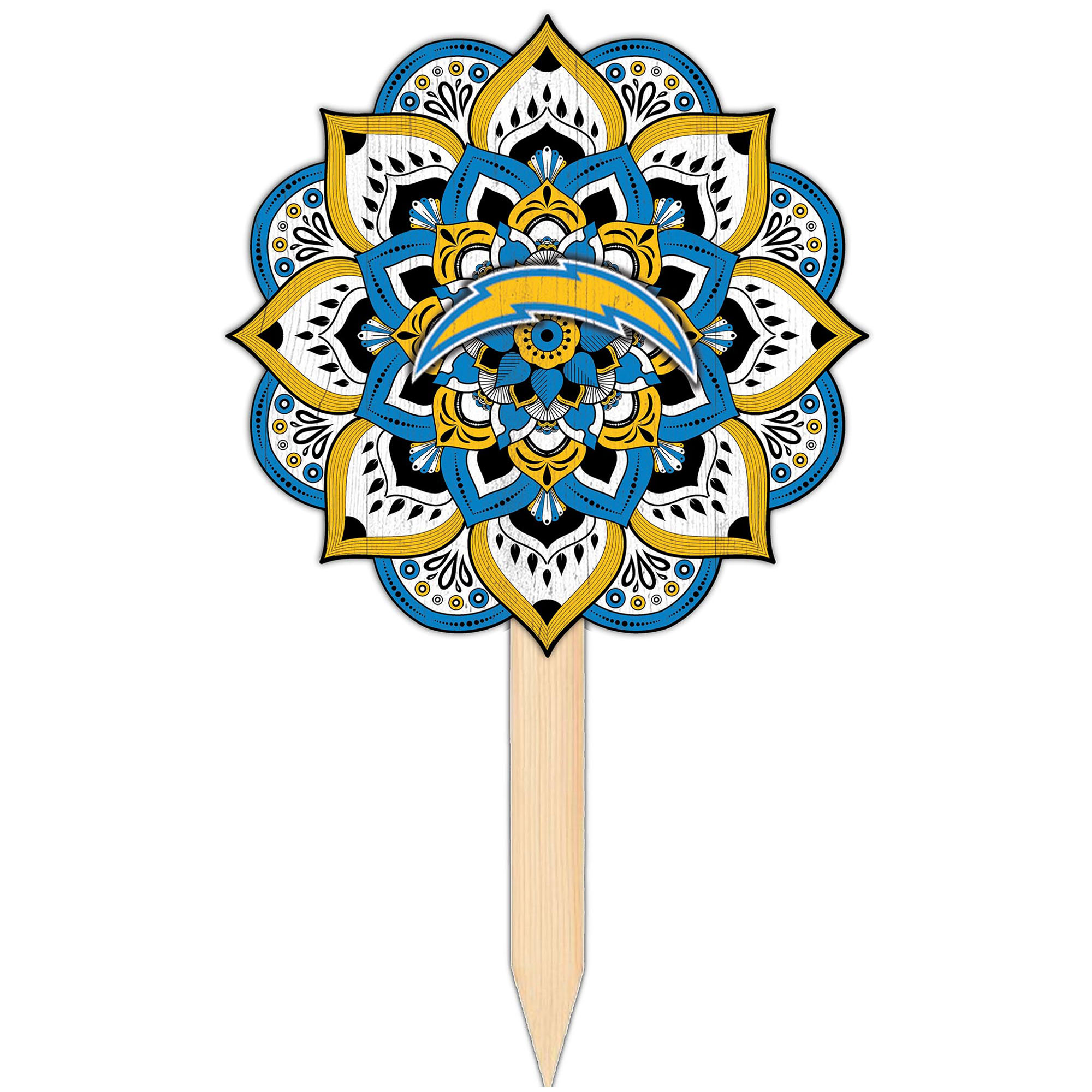 Los Angeles Chargers 18'' x 12'' Mandala Yard Stake