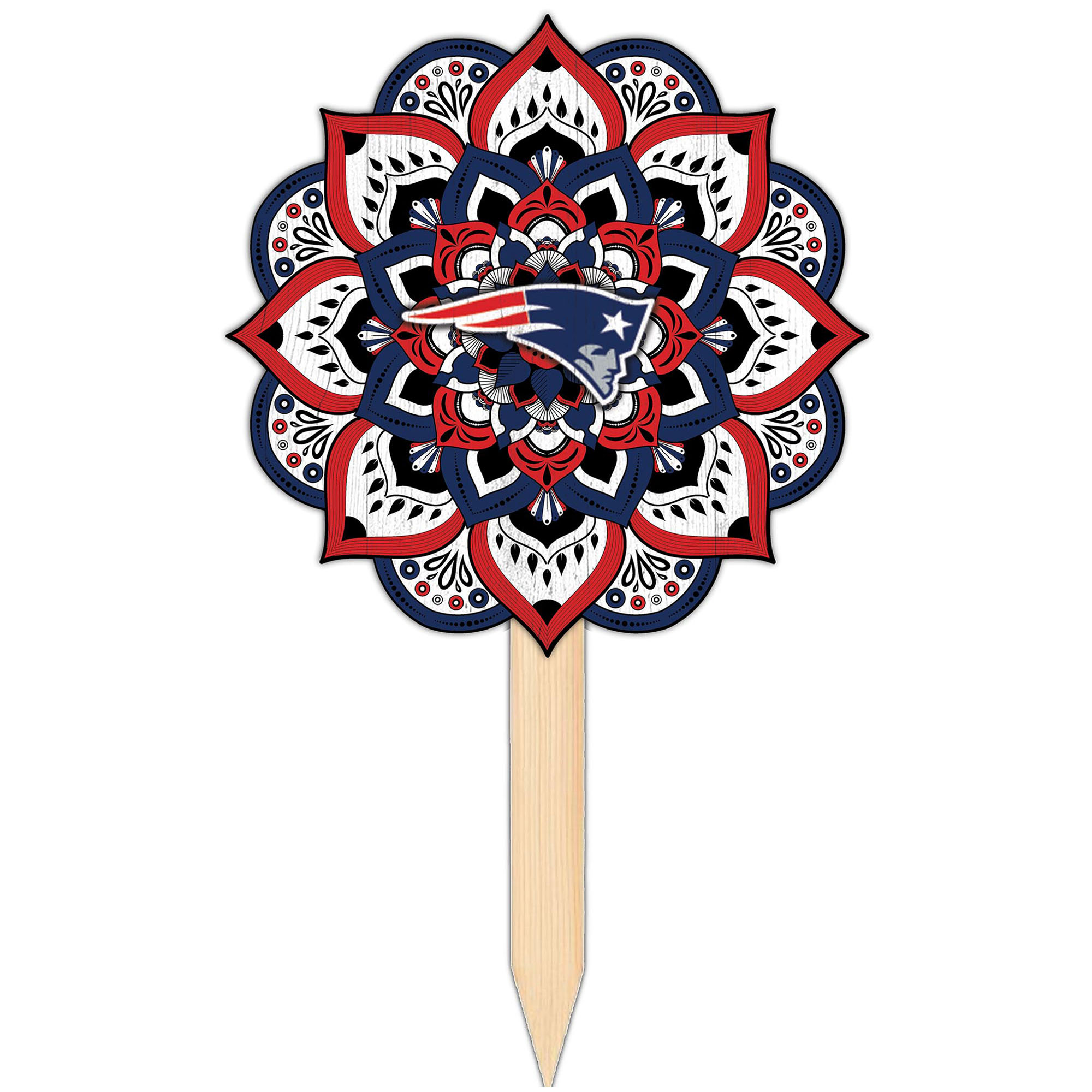 New England Patriots 18'' x 12'' Mandala Yard Stake