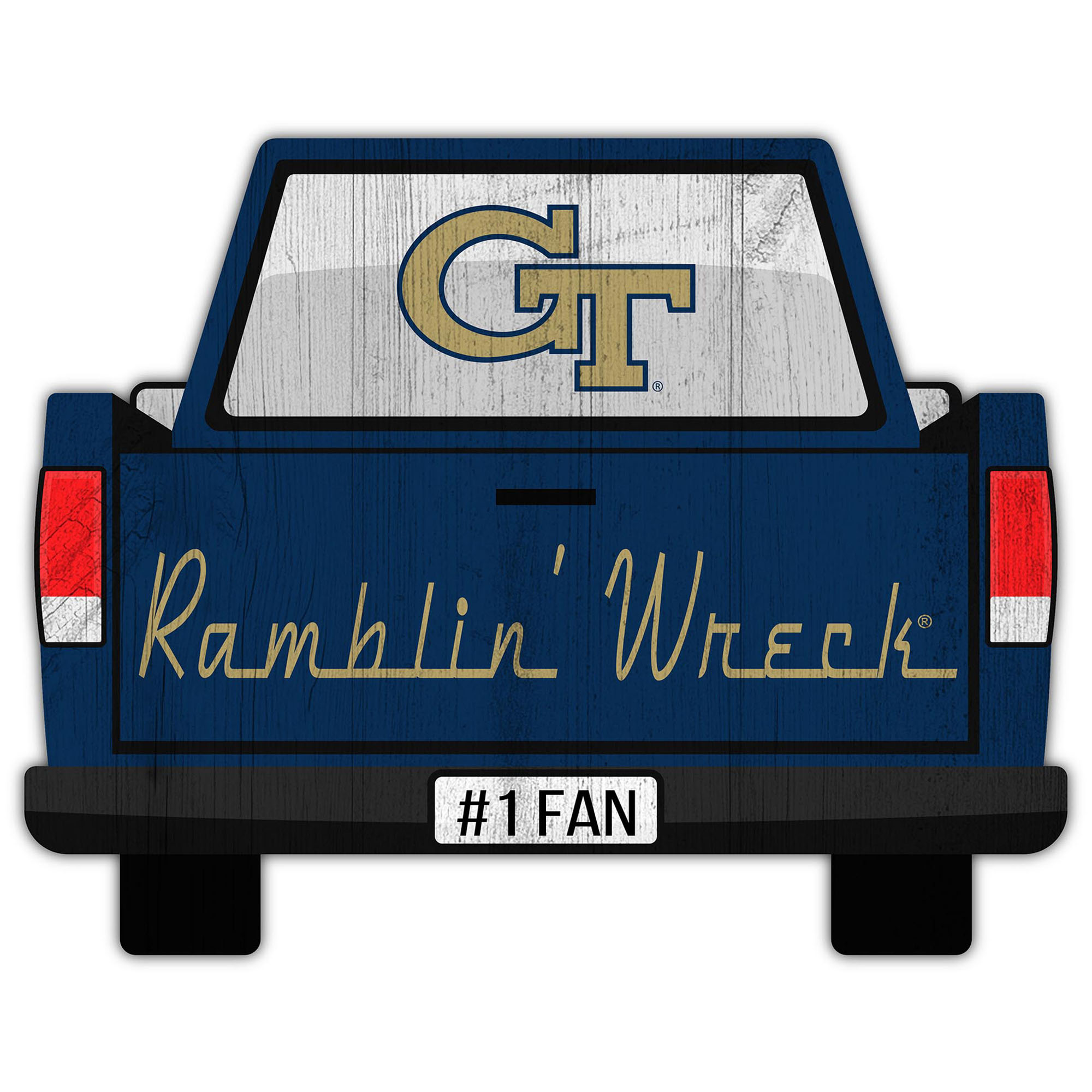Georgia Tech Yellow Jackets 12'' x 12'' Truck Back Décor