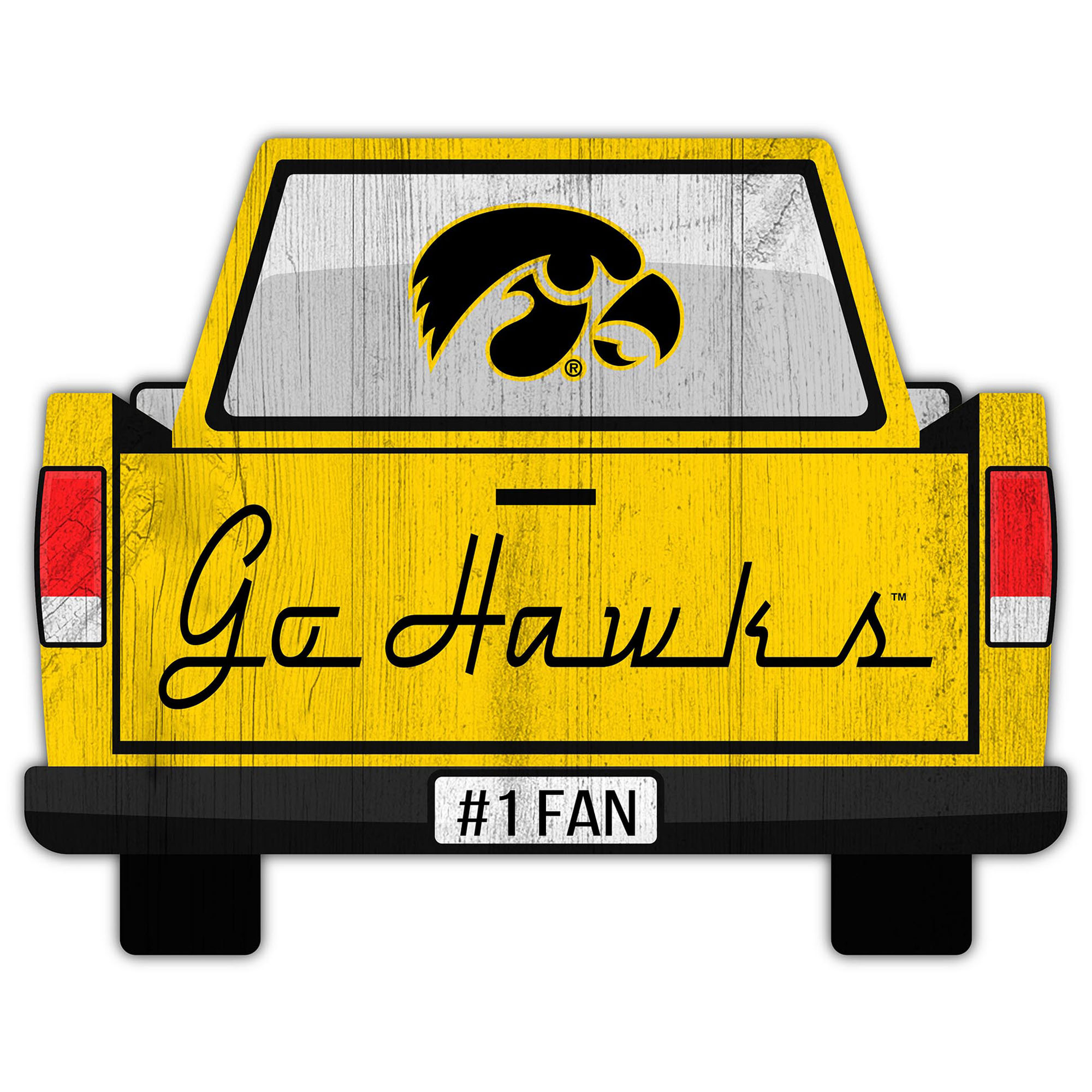 Iowa Hawkeyes 12'' x 12'' Truck Back Décor