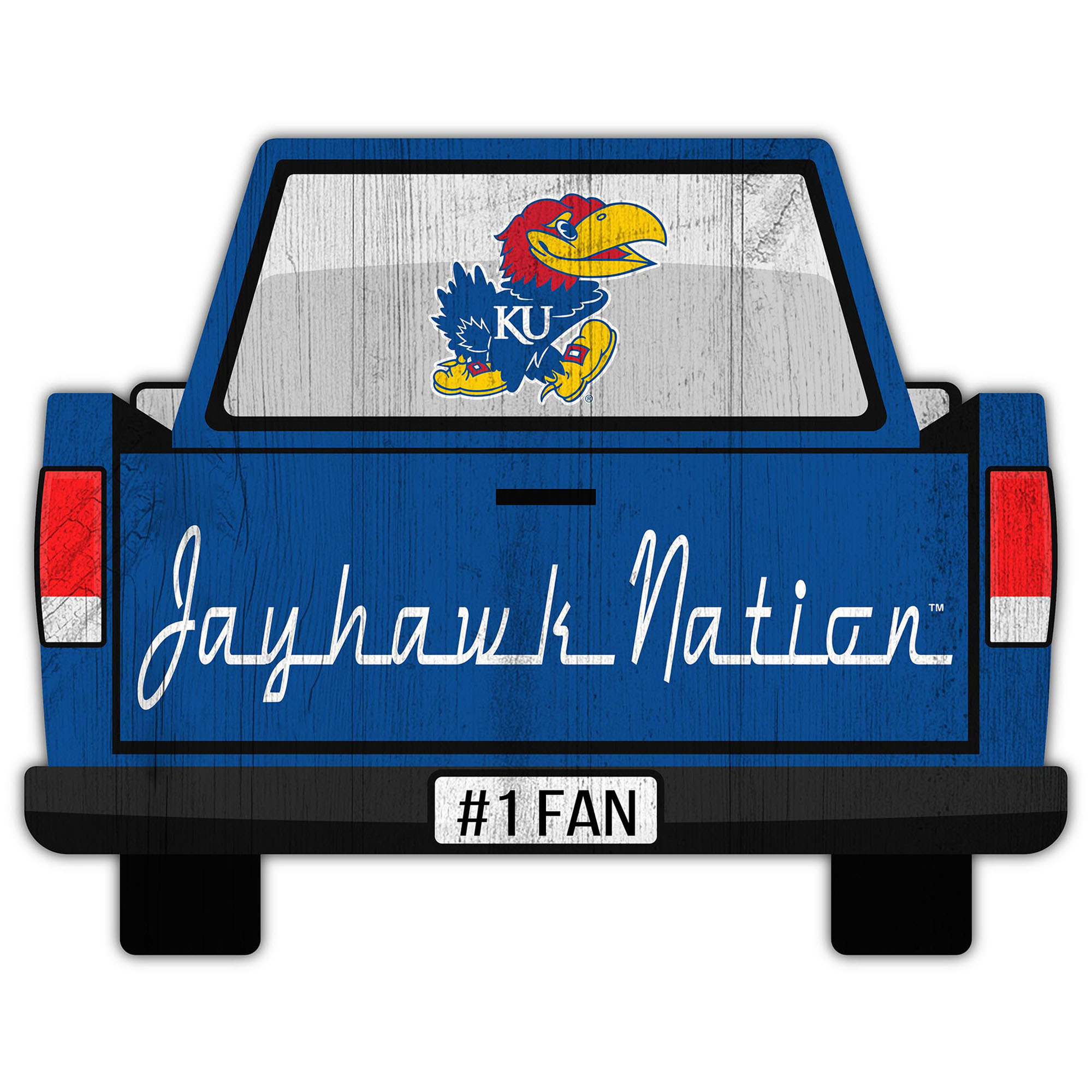 Kansas Jayhawks 12'' x 12'' Truck Back Décor