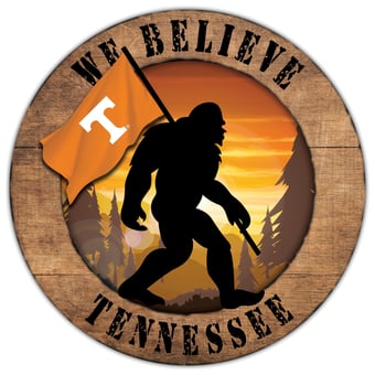 Tennessee Volunteers 12'' We Believe Bigfoot Circle Sign